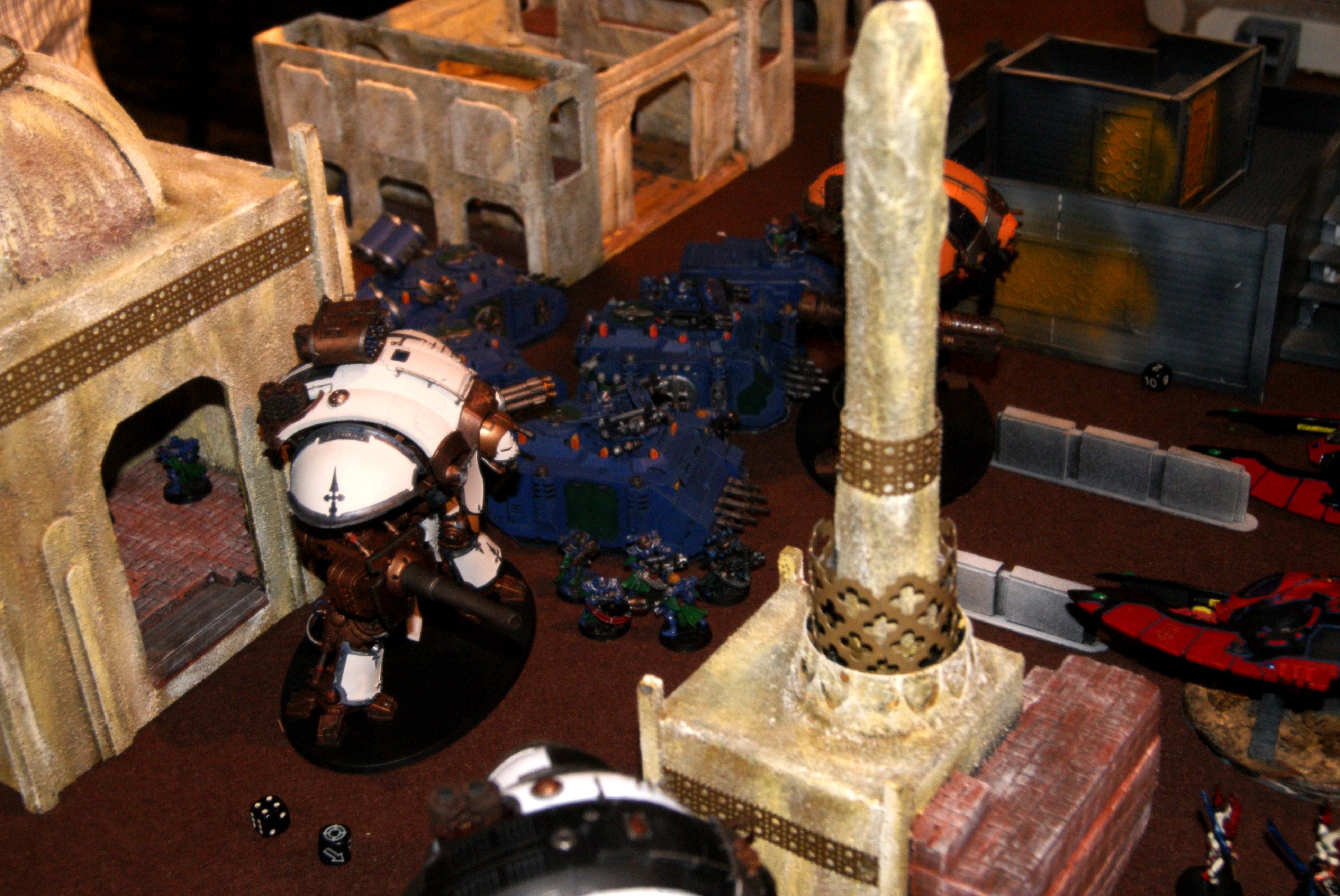 Battle Report, Eldar, Imperial Knights, Space Marines