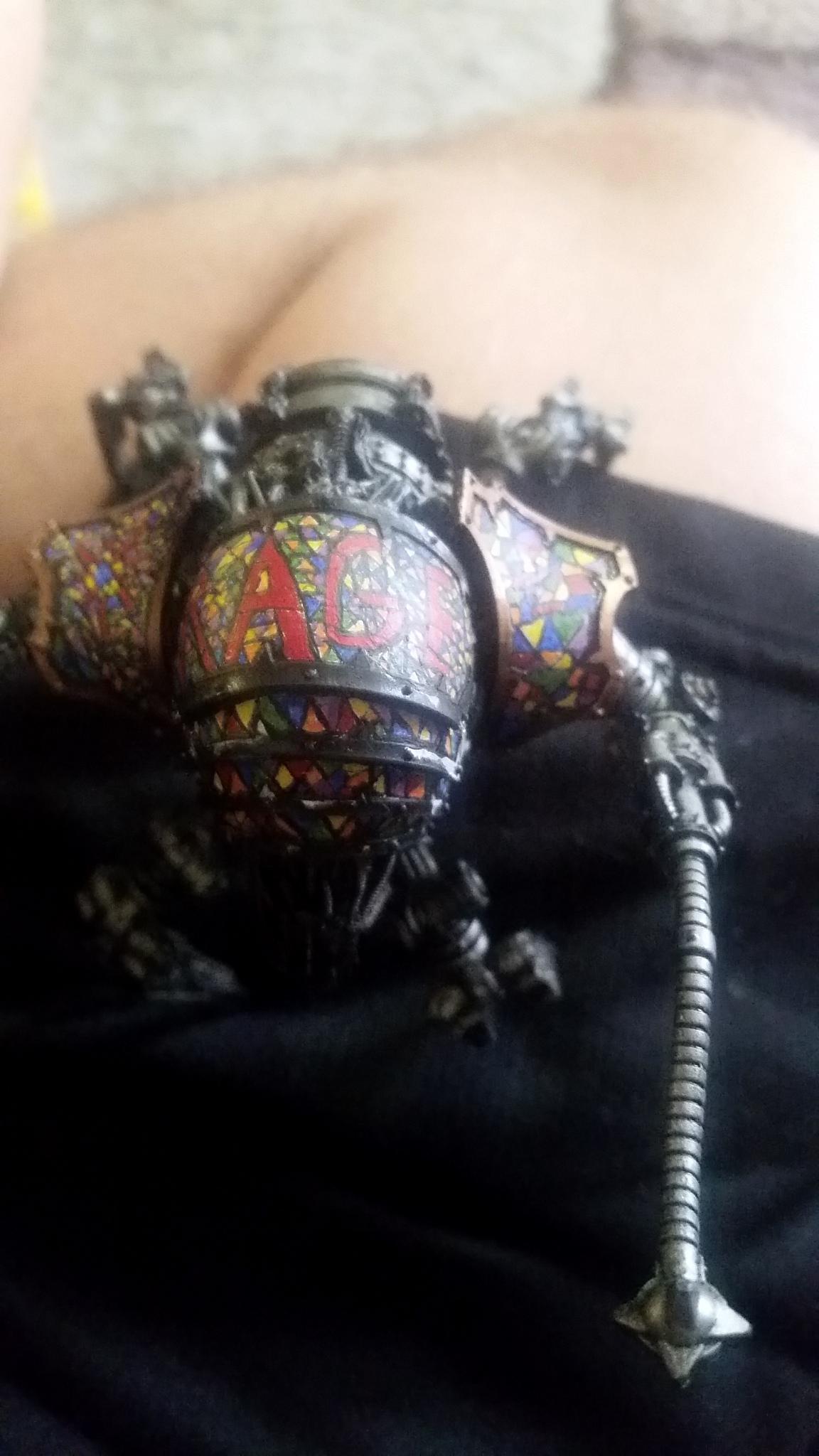 stained glass blood slaughterer of khorne 