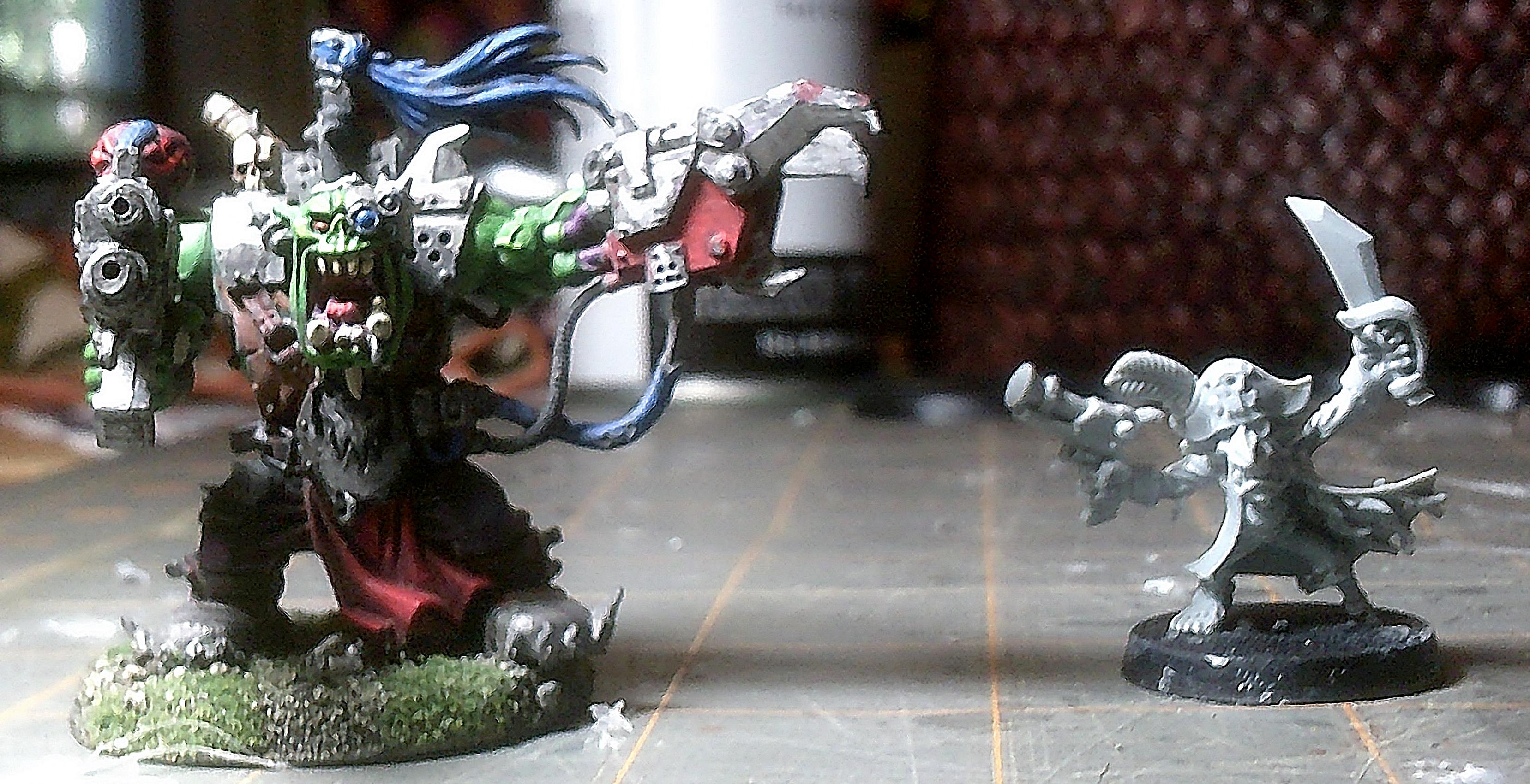 AOBR Warboss and ammo runt with grot blasta