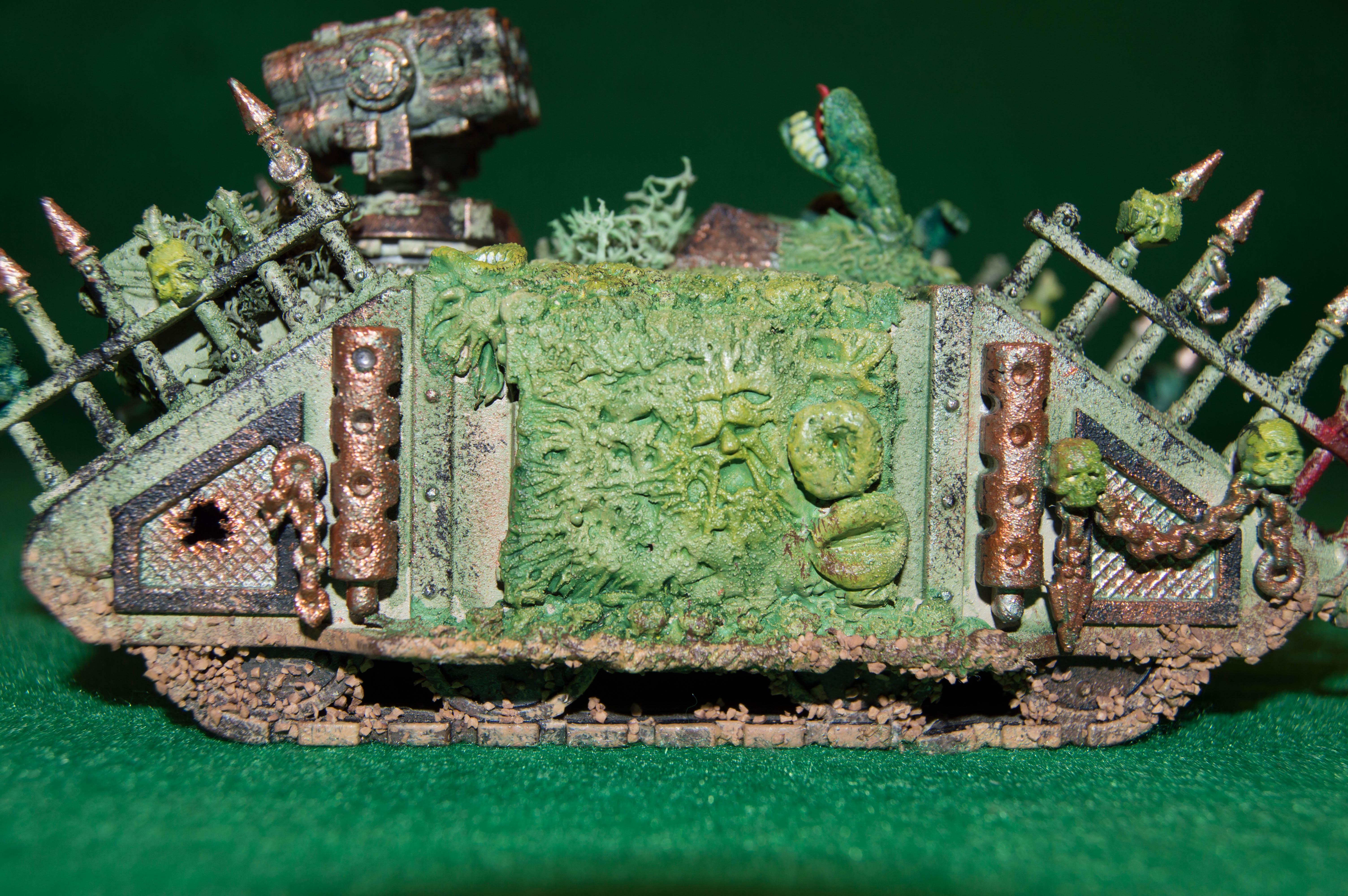 Chaos Daemons, Chaos Space Marines, Decay, Greenstuff, Nurgle, Rust, Transport, Vehicle, Warhammer 40,000, Wear, Weathered