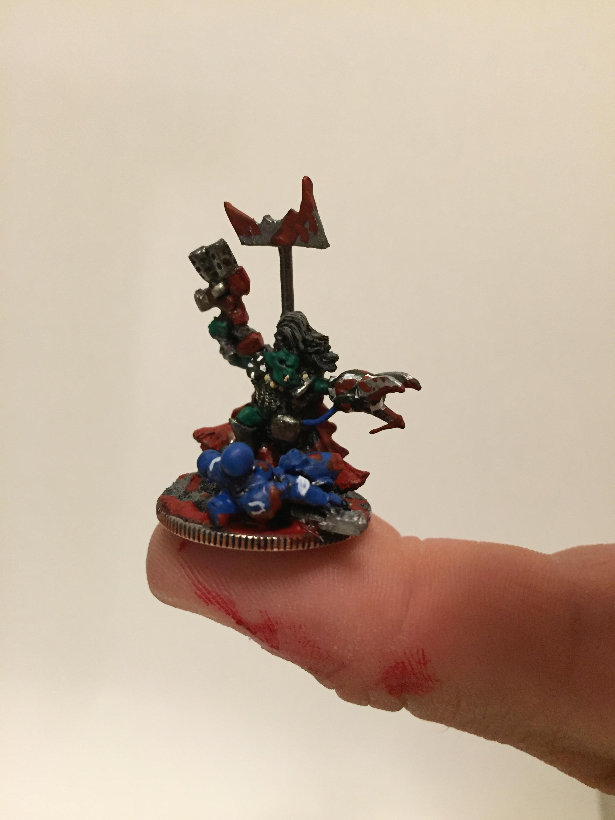 Balanced on my thumb as a size comparison