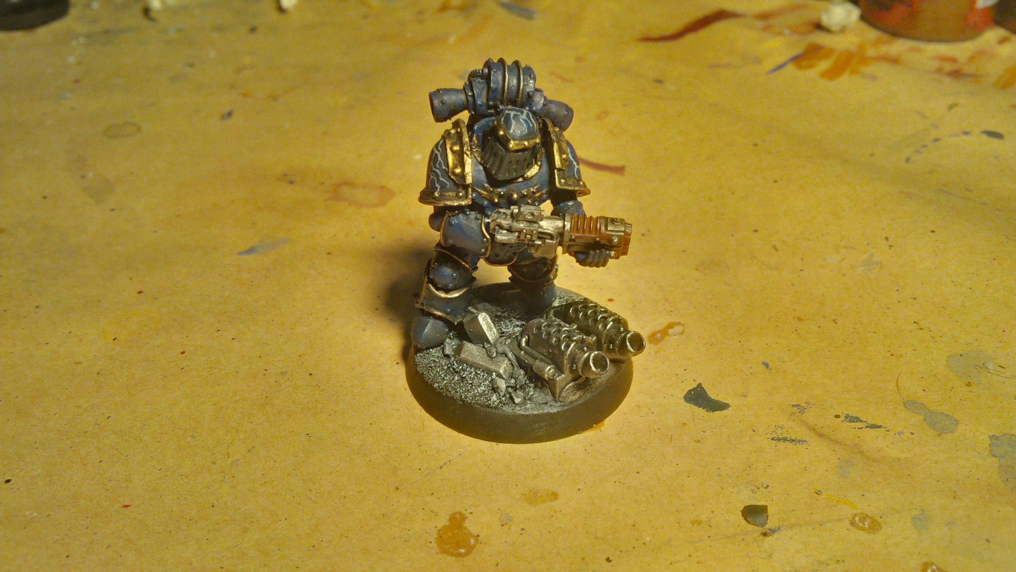 30k, Blood, Blue, Chain Sword, Gold, Horus Heresy, Lightning, Night Lord, Skull, Volkite