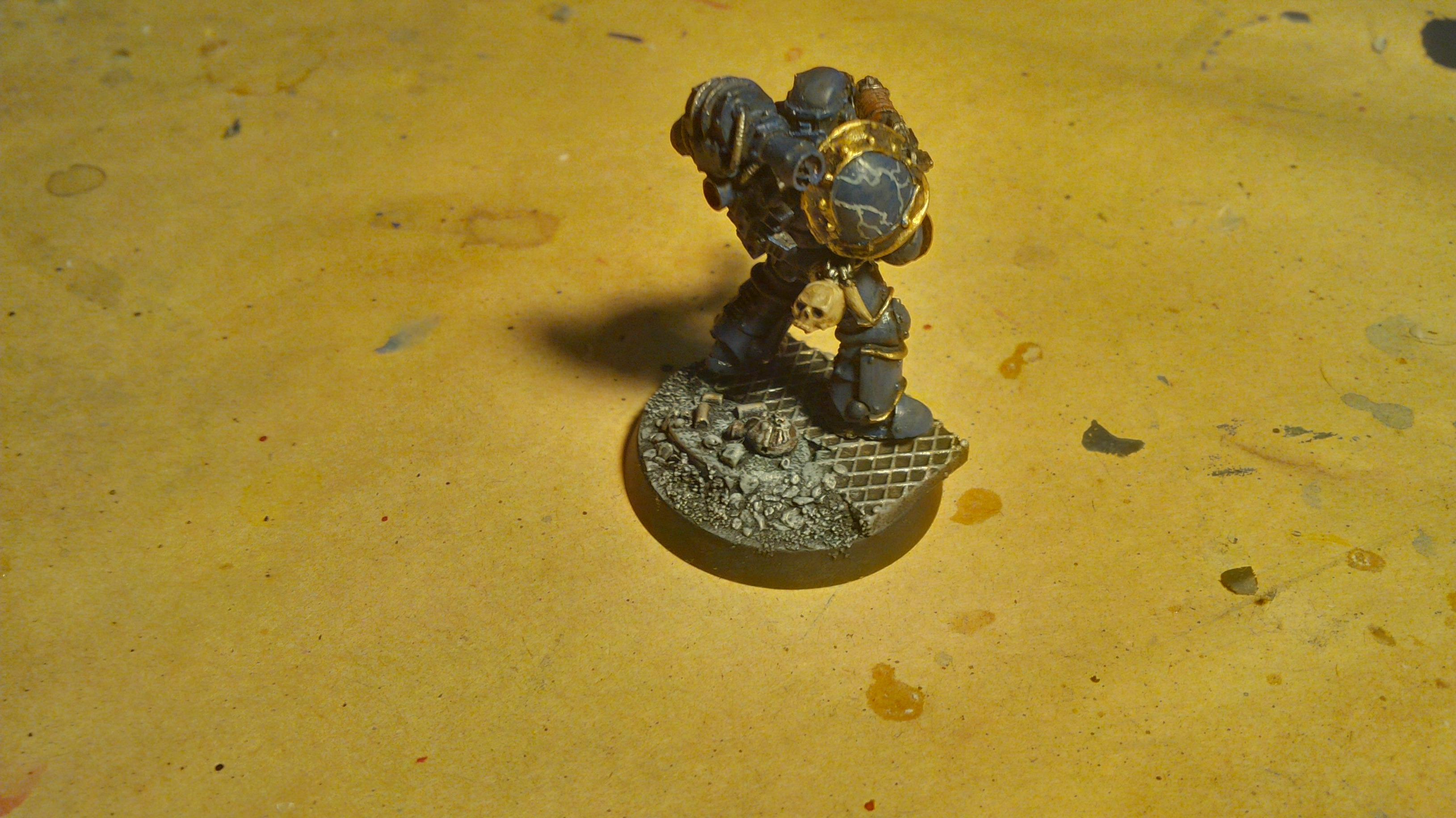 30k, Blood, Blue, Chain Sword, Gold, Horus Heresy, Lightning, Night Lord, Skull, Volkite