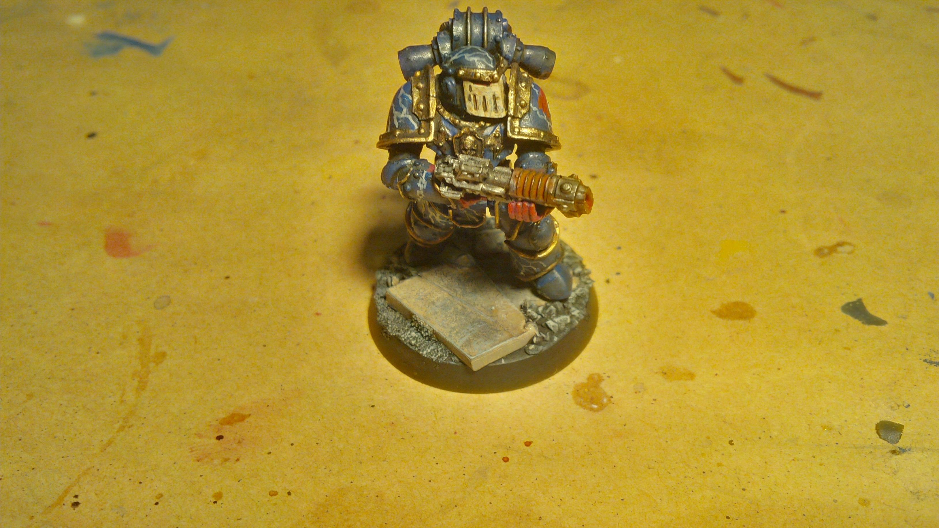 30k, Blood, Blue, Chain Sword, Gold, Horus Heresy, Lightning, Night Lord, Skull, Volkite