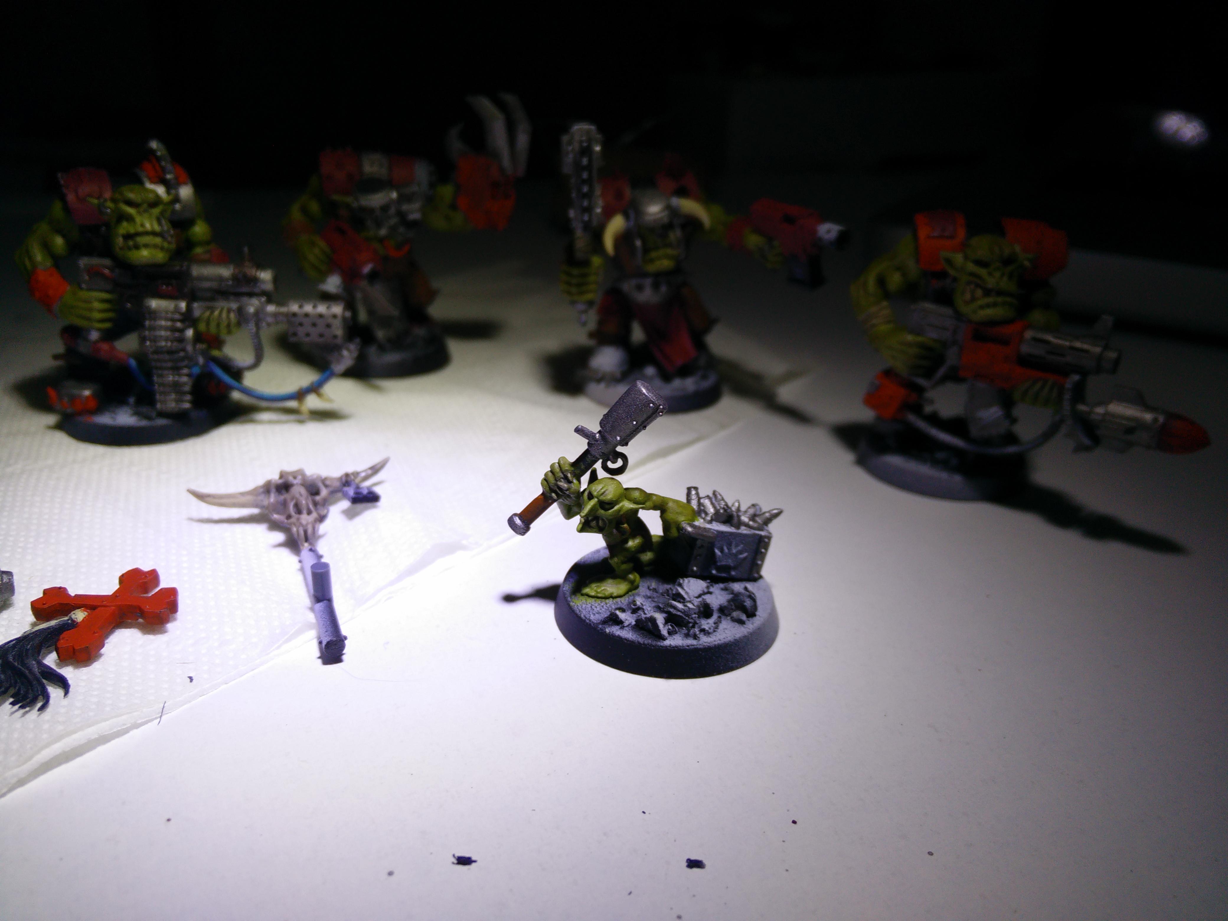Ork Nobz Wip, painted nobz WIP