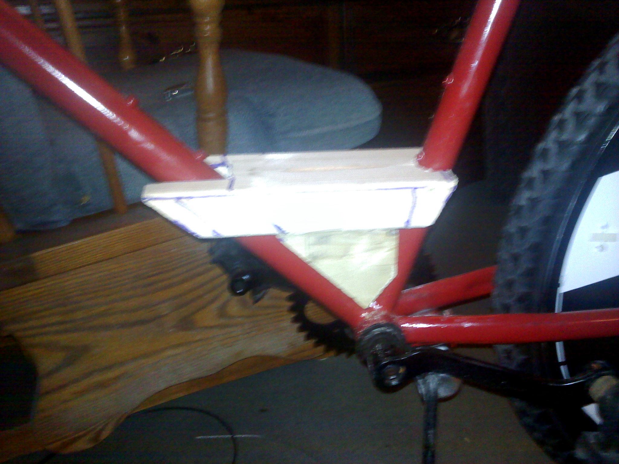 wood base in place