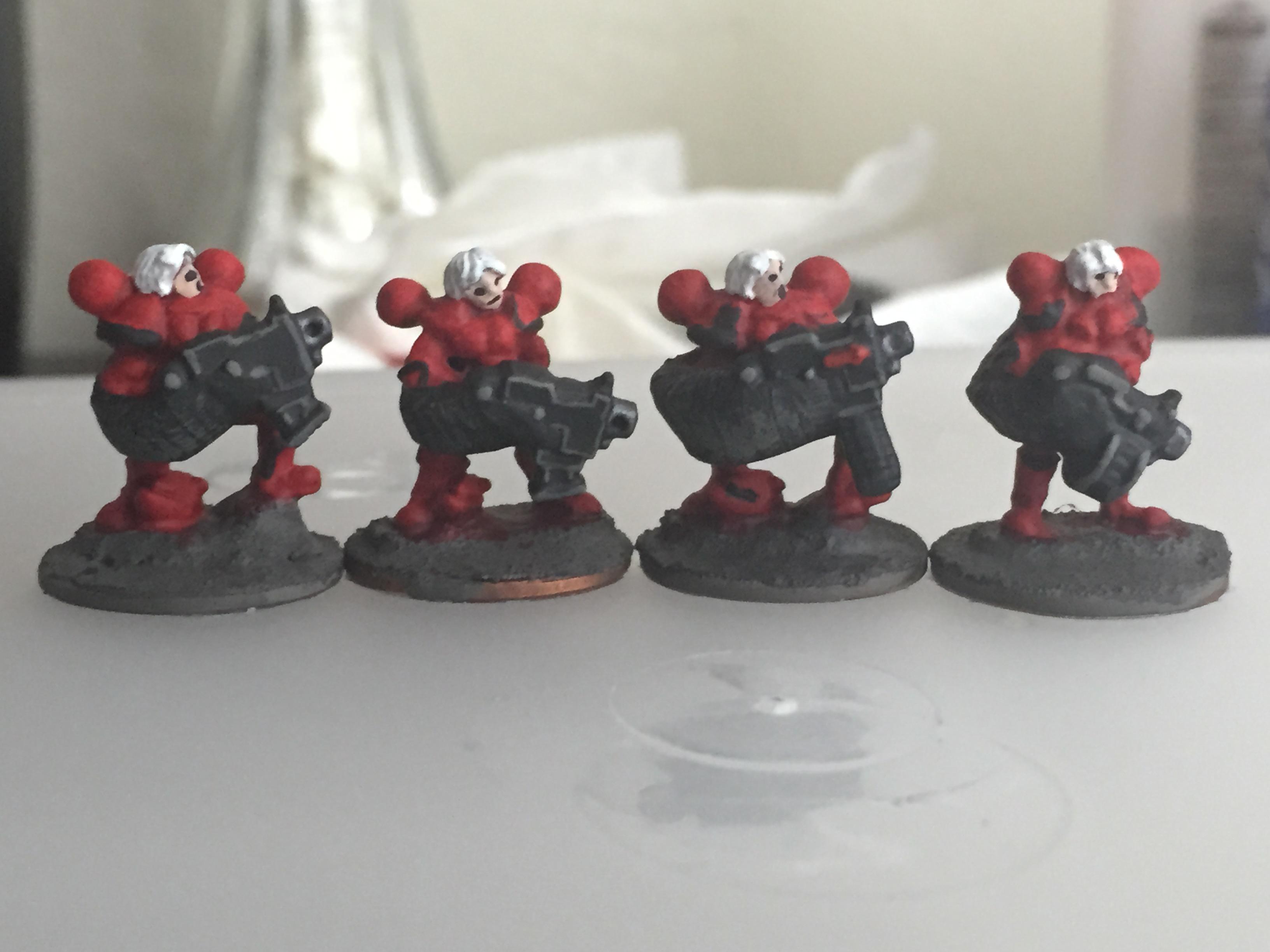 Also I finished the retributors I was working on 7 months ago. I didn't know to thin paints down then and so their faces basically had to be painted back on. Ugly ladies