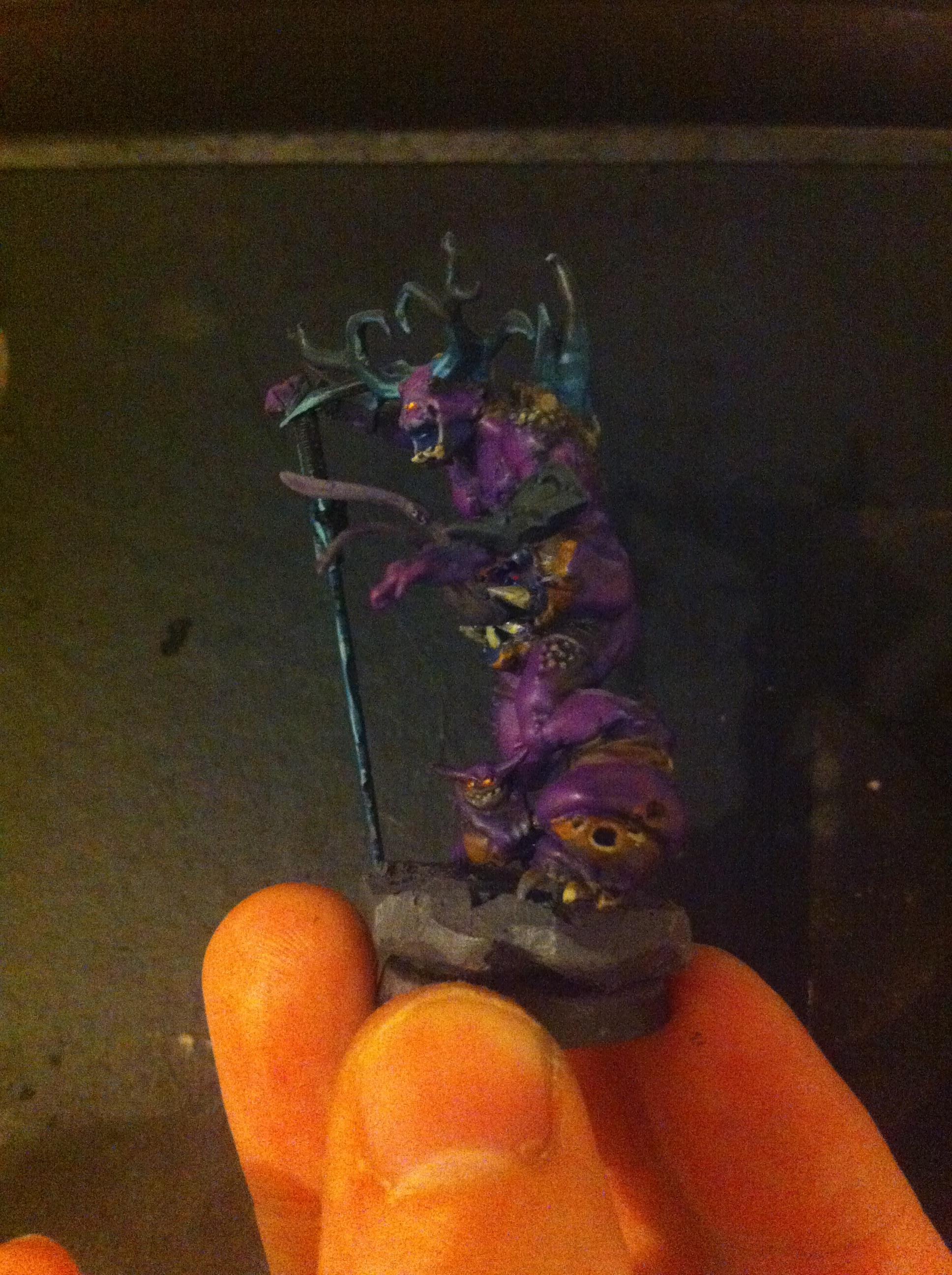 Chaos Daemons, Conversion, Herald Of Khorne, Herald Of Nurgle, Khorne, Nurgle, Purple Daemons
