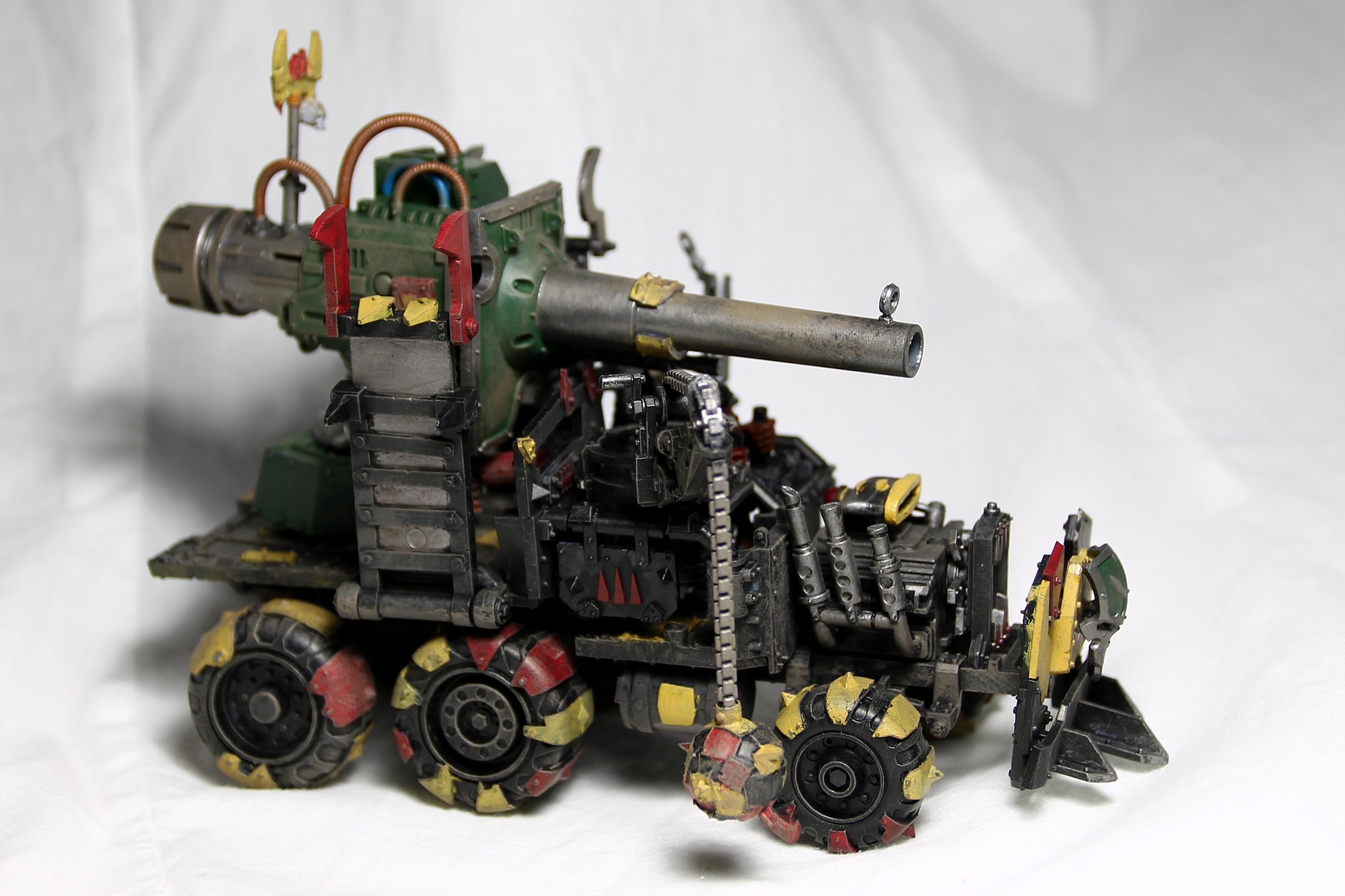 Imperial Knight Crusader, Looted, Rapid-fire Battle Cannon, Red Ork, Truck, Trukk Boyz