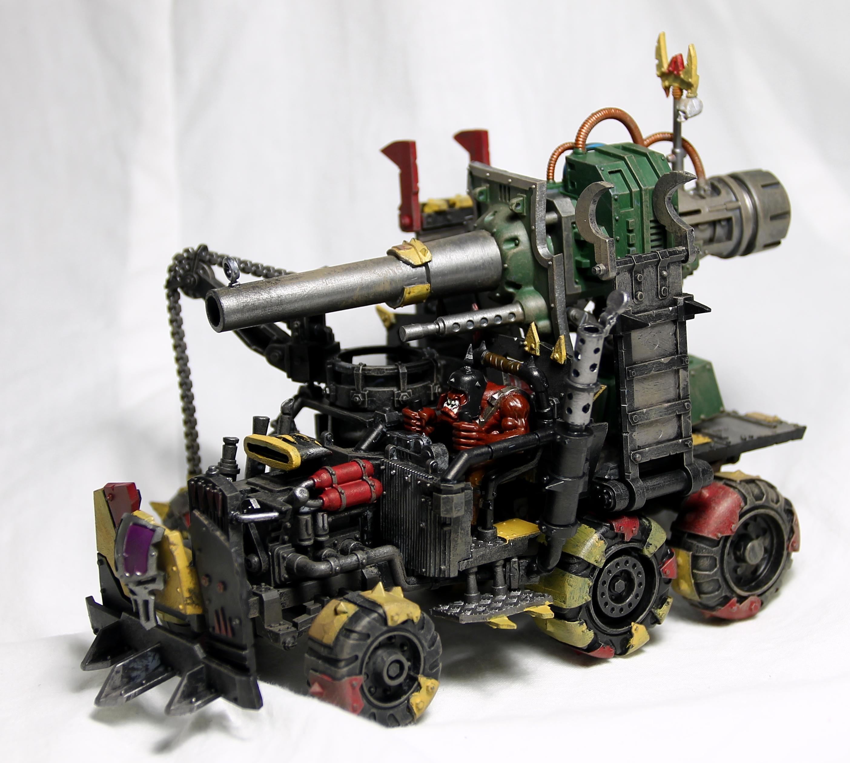 Imperial Knight Crusader, Looted, Rapid-fire Battle Cannon, Red Ork, Truck, Trukk Boyz
