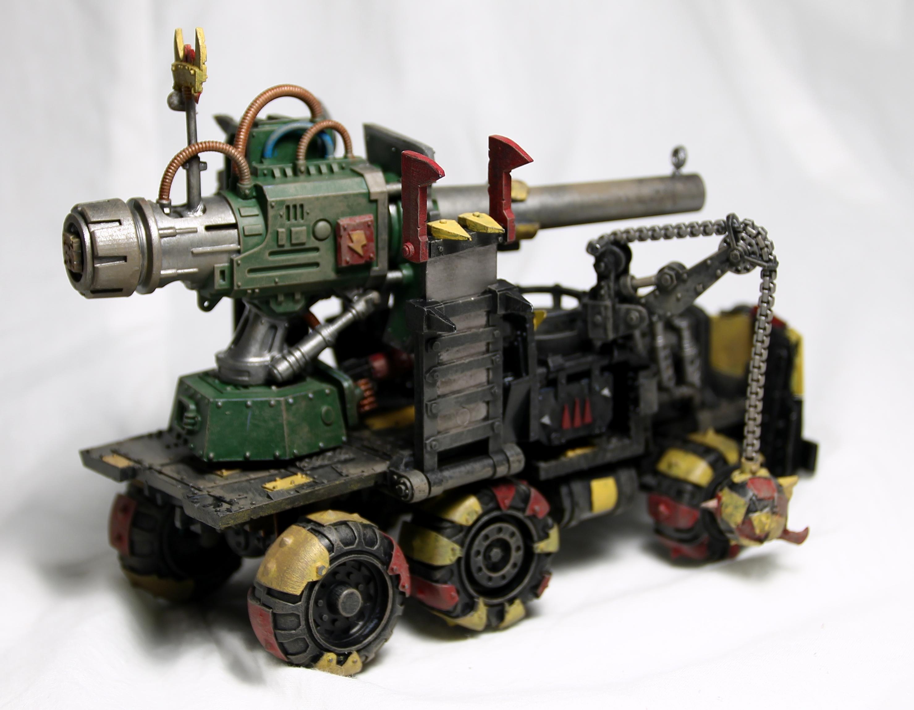 Imperial Knight Crusader, Looted, Rapid-fire Battle Cannon, Red Ork, Truck, Trukk Boyz