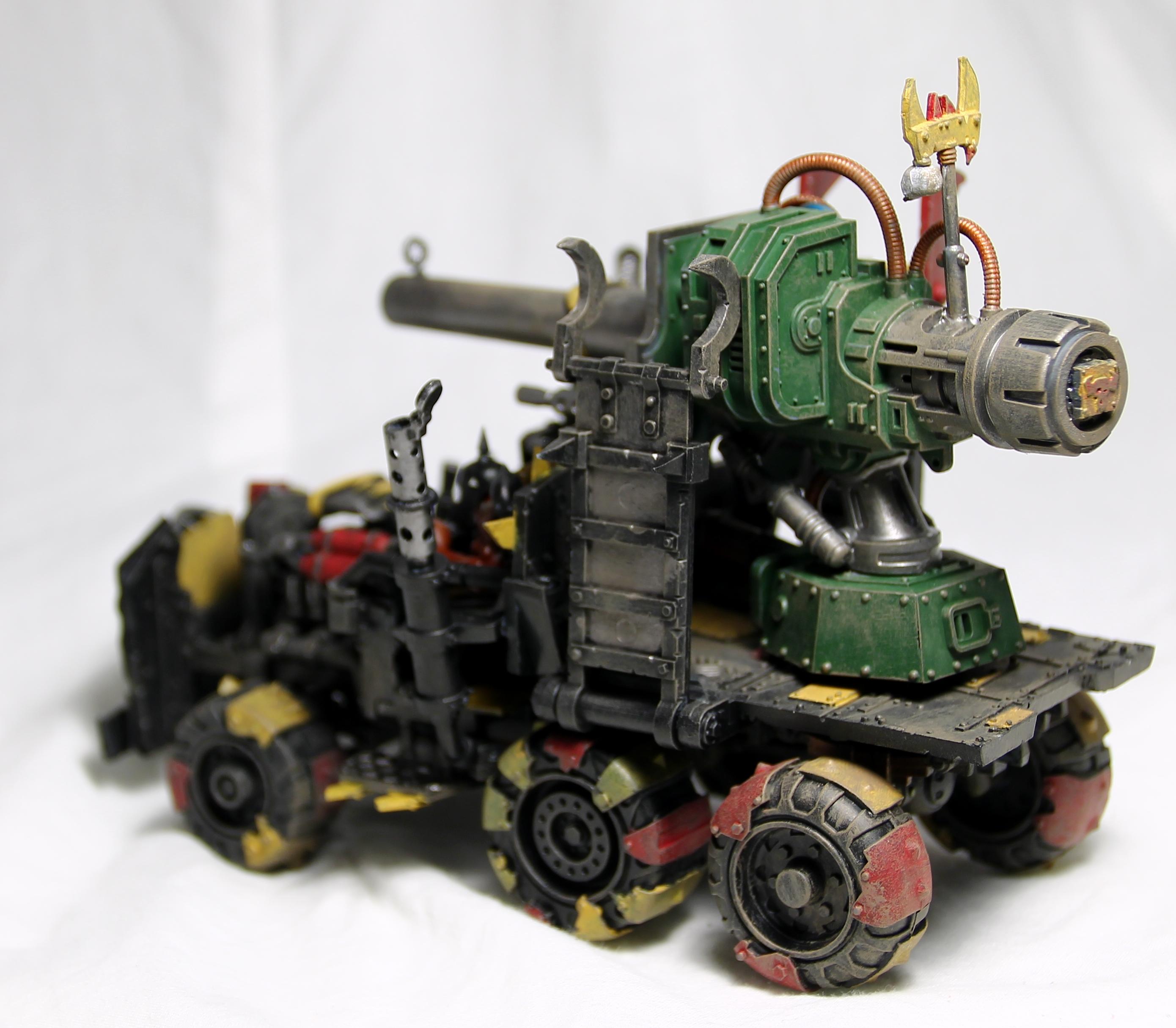 Imperial Knight Crusader, Looted, Rapid-fire Battle Cannon, Red Ork, Truck, Trukk Boyz