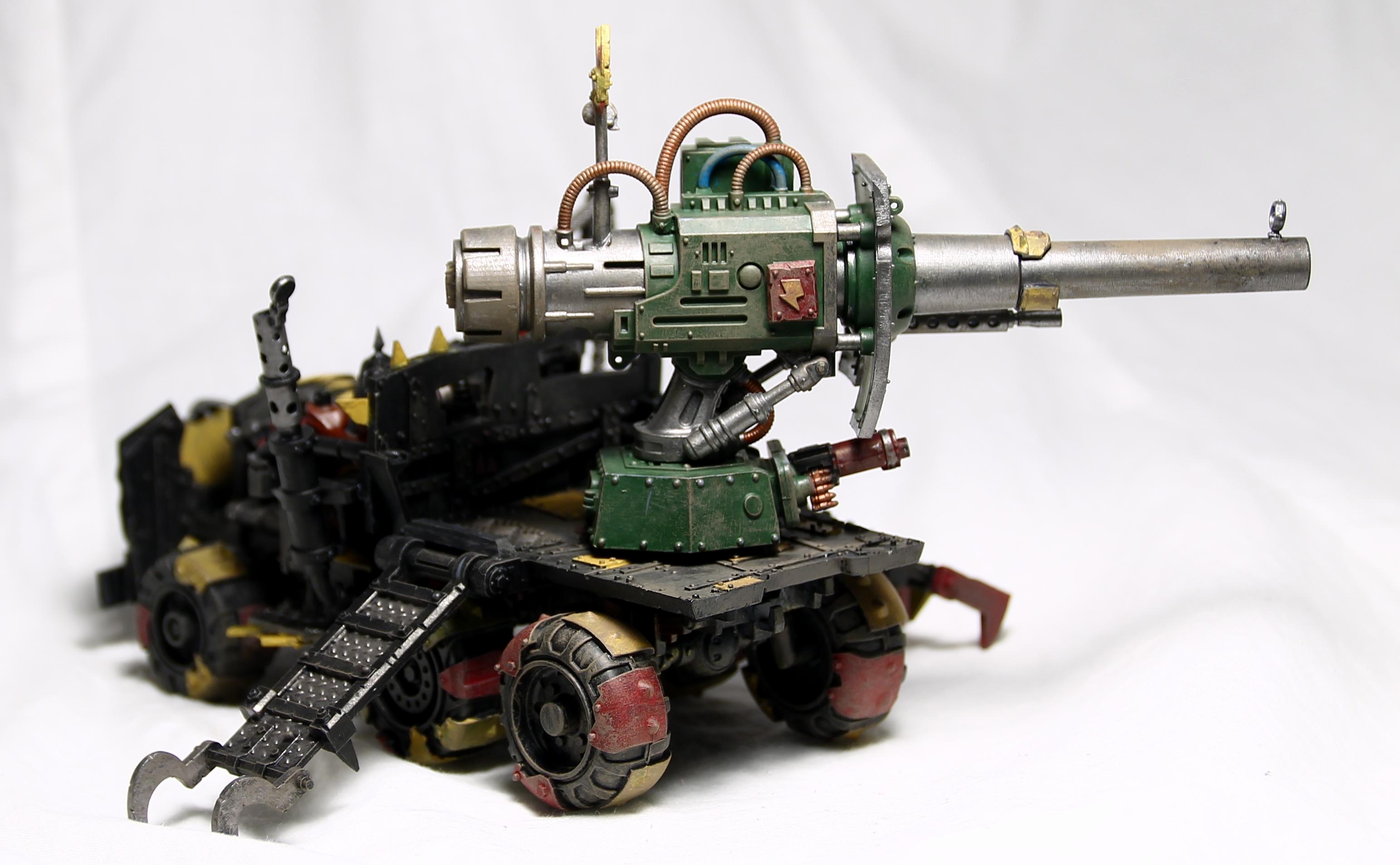Imperial Knight Crusader, Looted, Rapid-fire Battle Cannon, Red Ork, Truck, Trukk Boyz