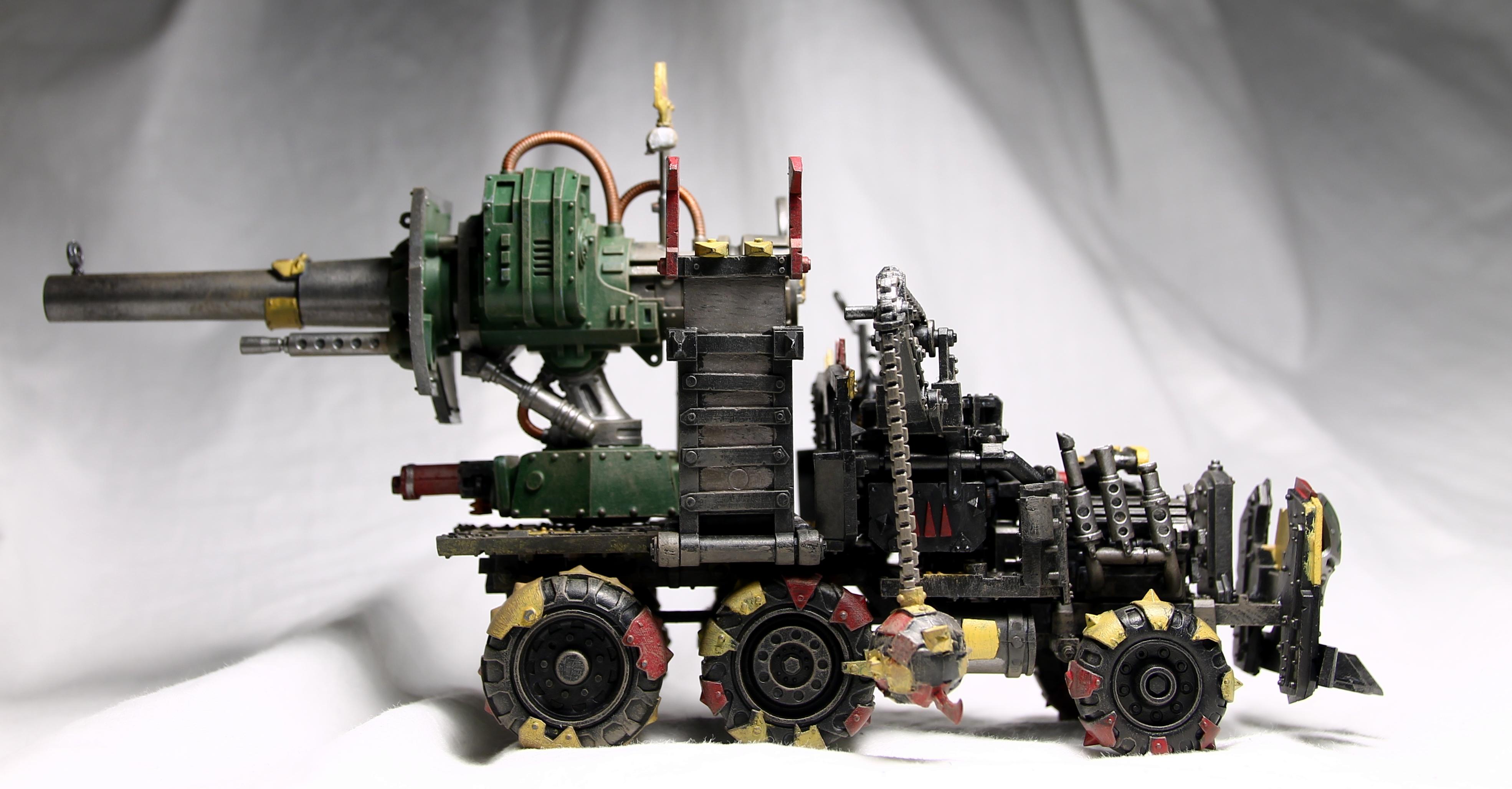 Imperial Knight Crusader, Looted, Rapid-fire Battle Cannon, Red Ork, Truck, Trukk Boyz