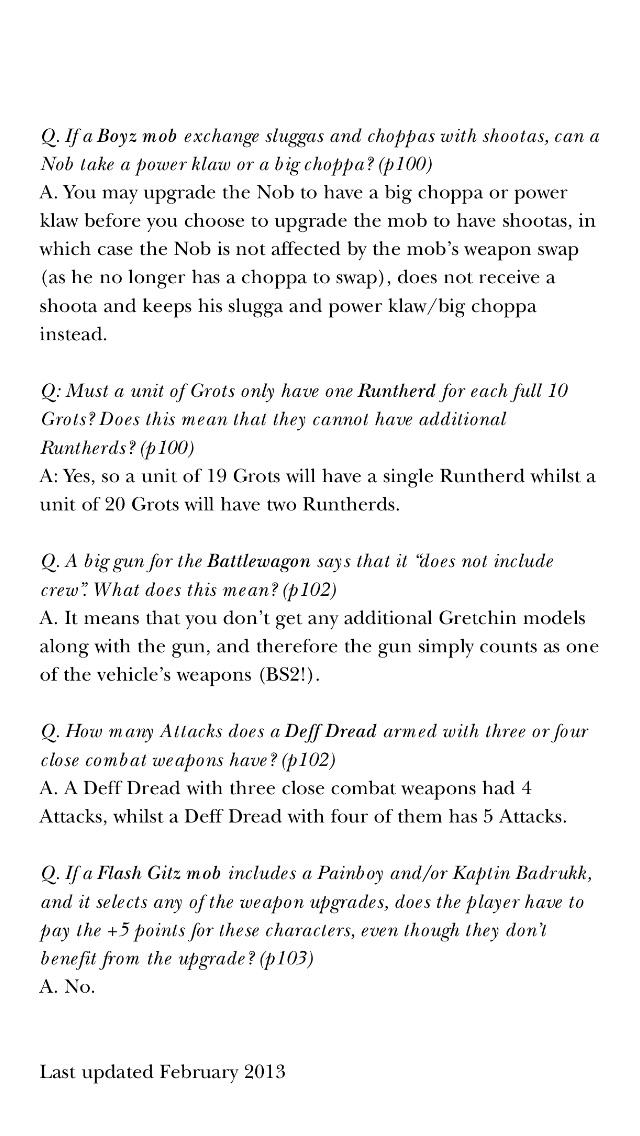 Last page of the February 2013 OrkFAQ
