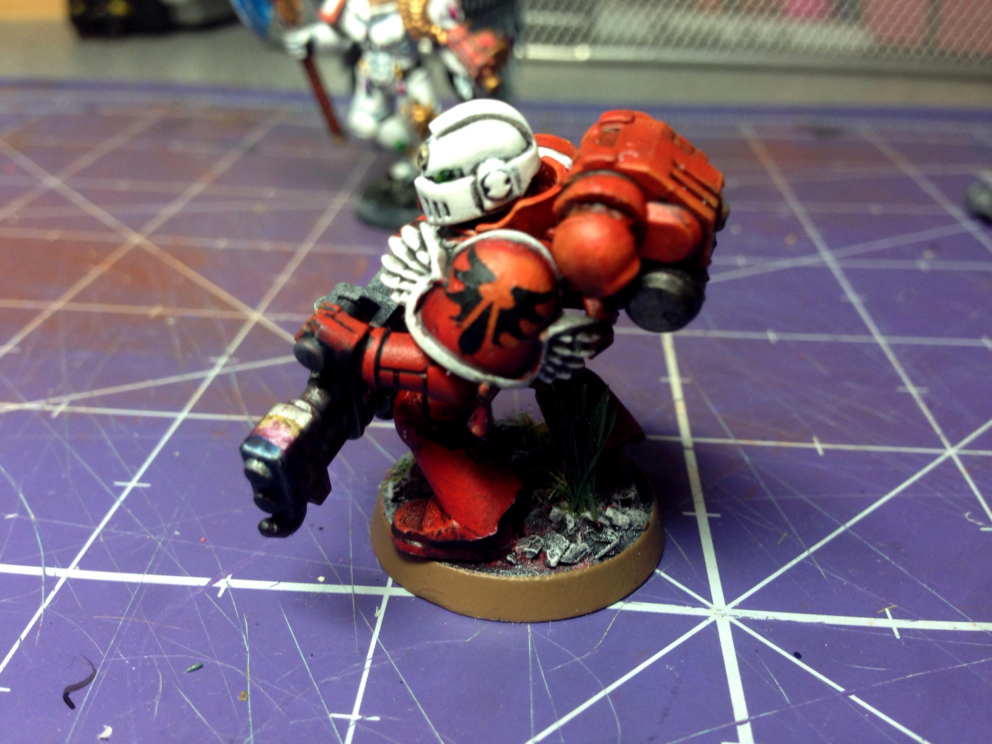 Blood Angel Tactical Squad Marine with heavy flamer