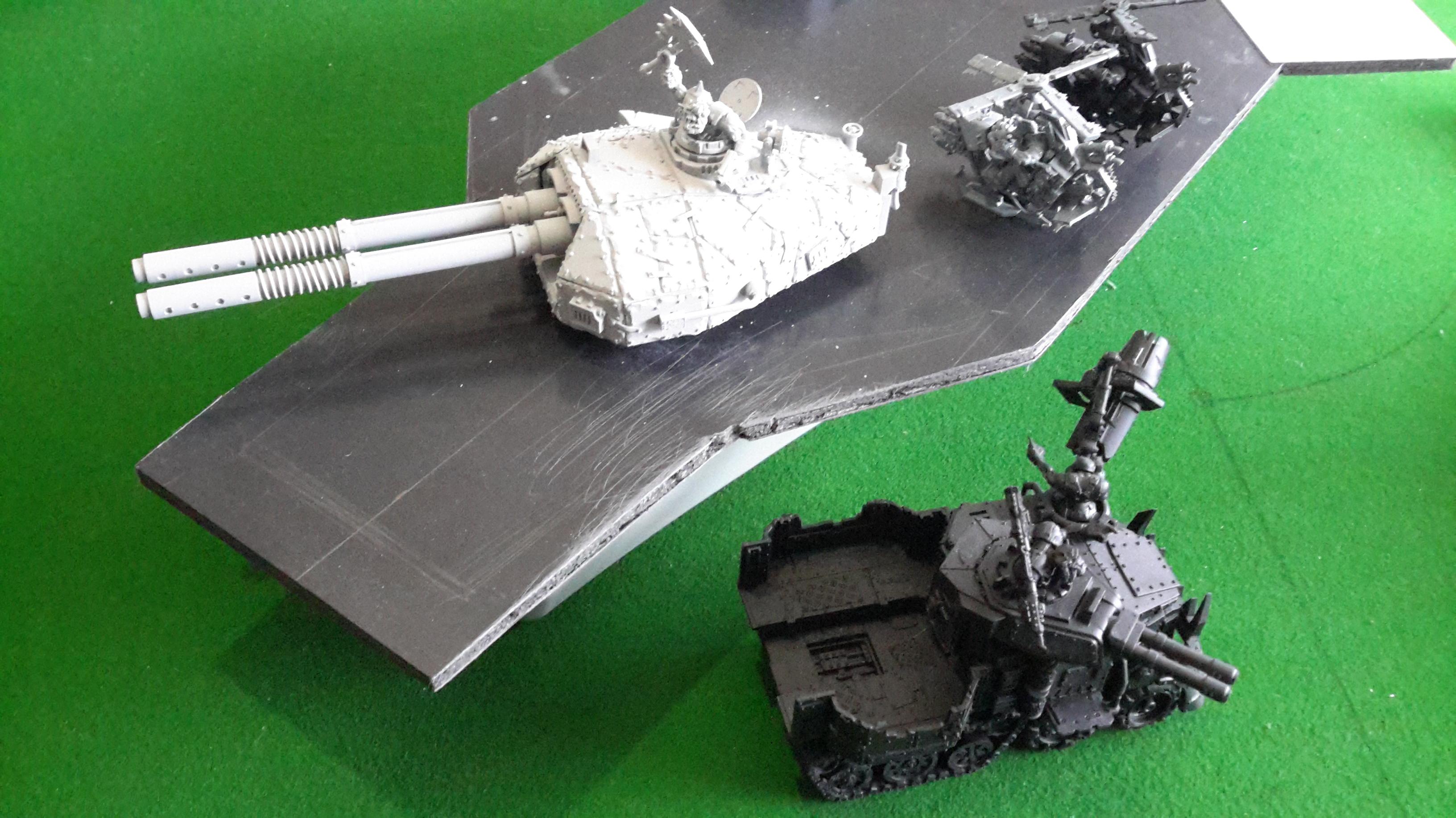 Battleship, Cannon, Orks, Ship, Tank, Turret