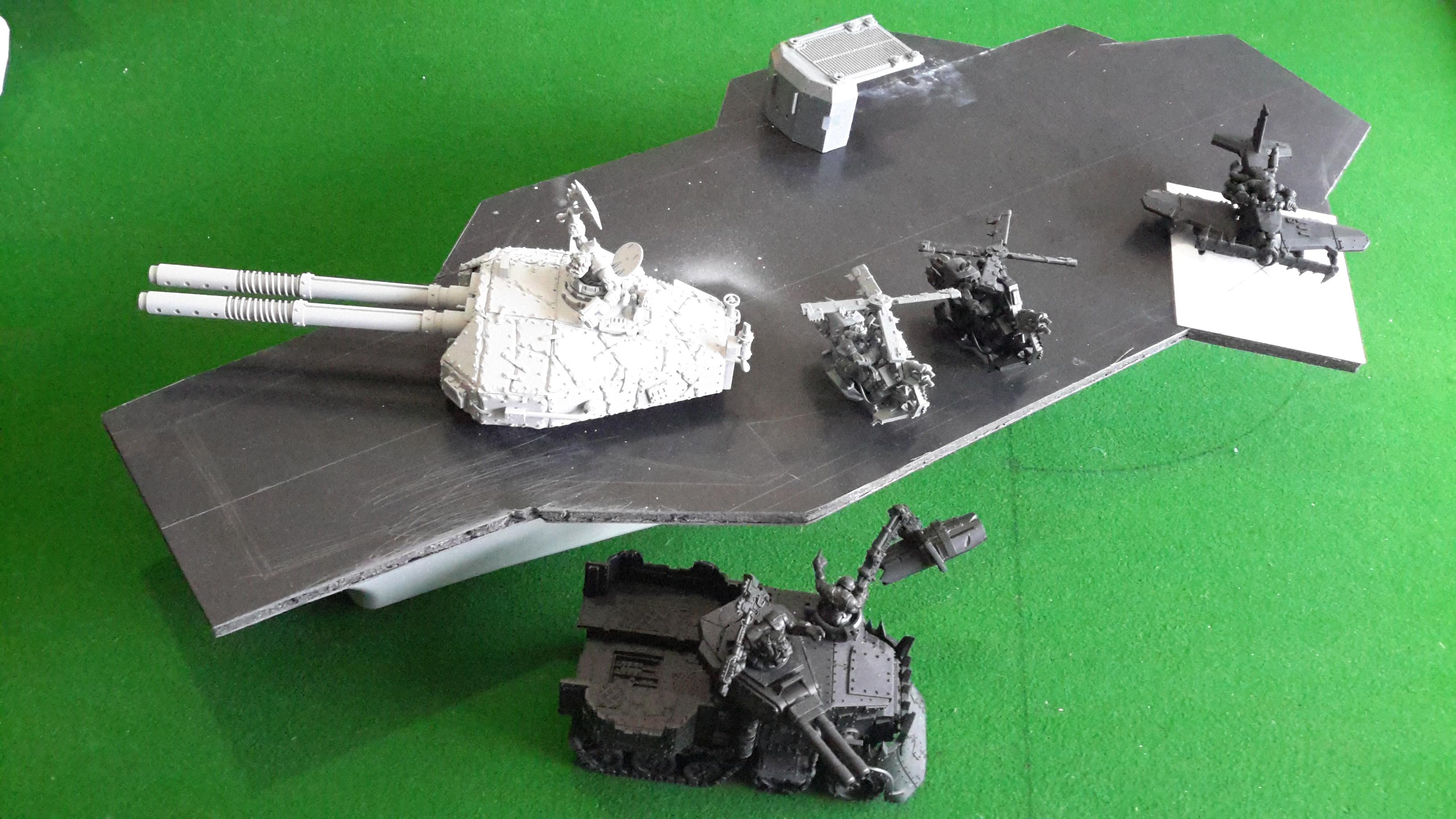 Battleship, Cannon, Orks, Ship, Tank, Turret