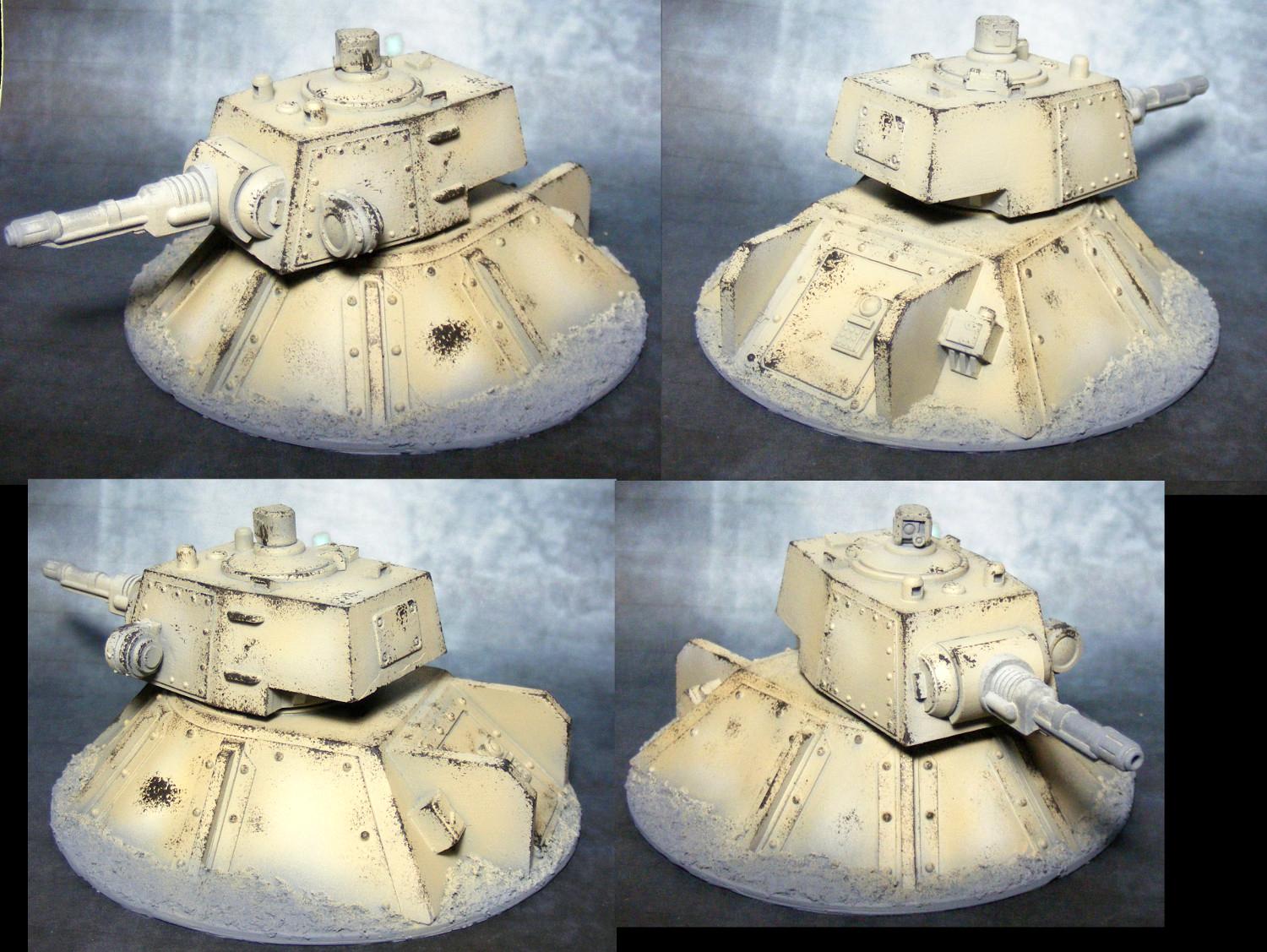 Astra Militarum, Emplacement, Imperial Guard, Resin, Scratch Build, Turret, Weathered