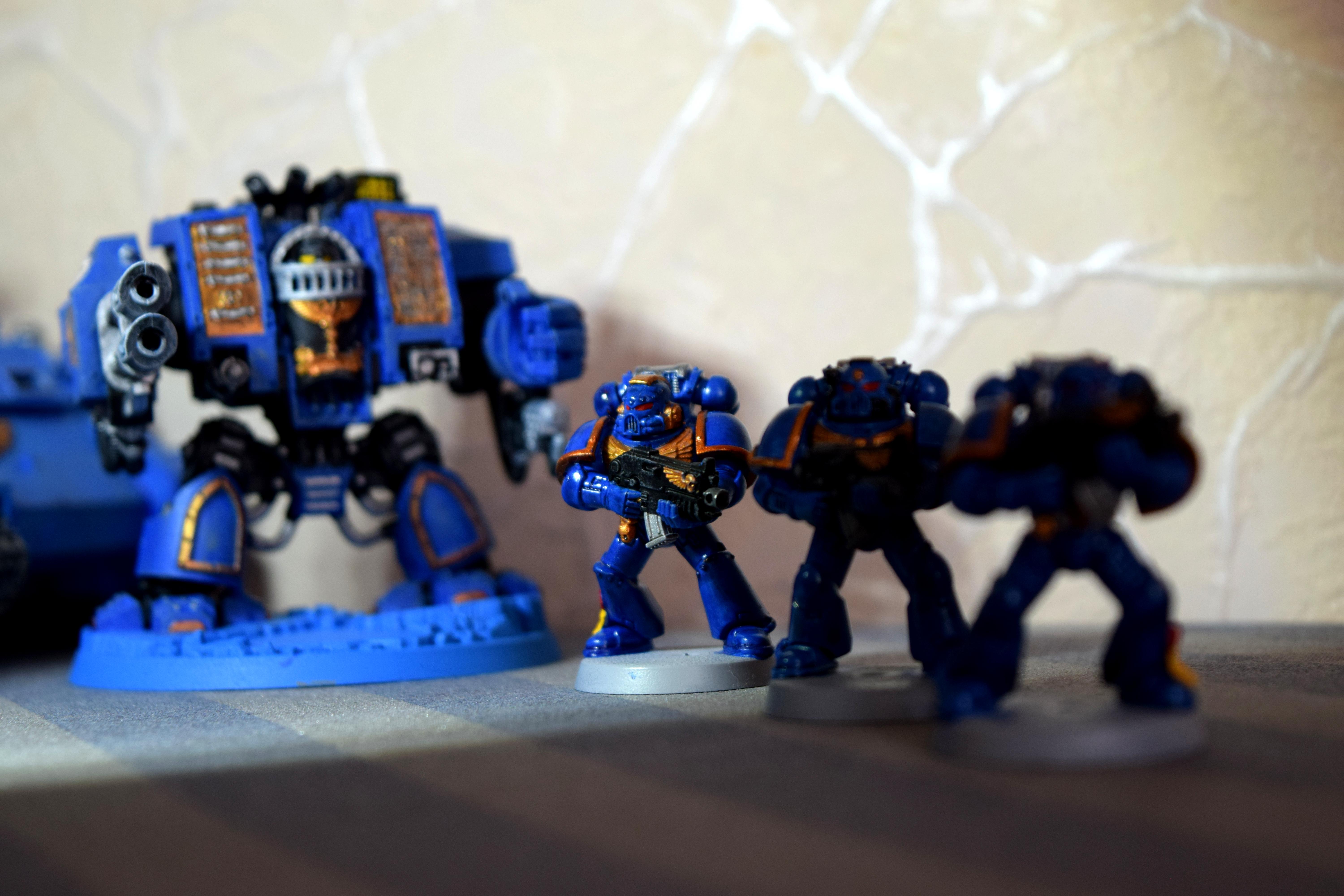 Ultramarines Dreadnought and Tactical Squad