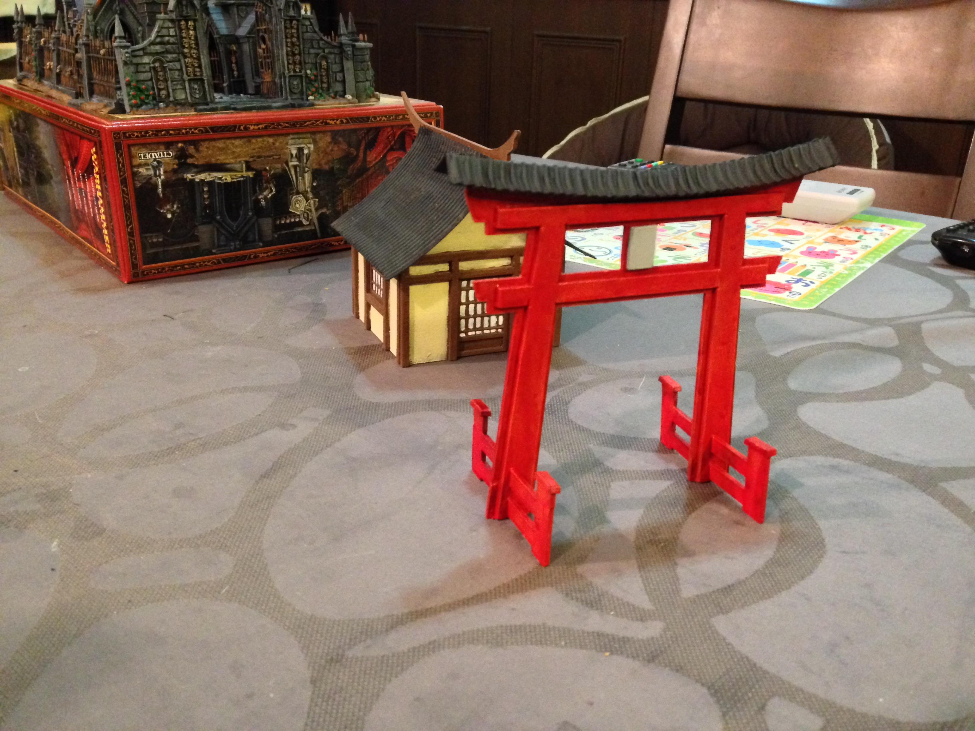 Buildings, Samurai, Terrain, Torii