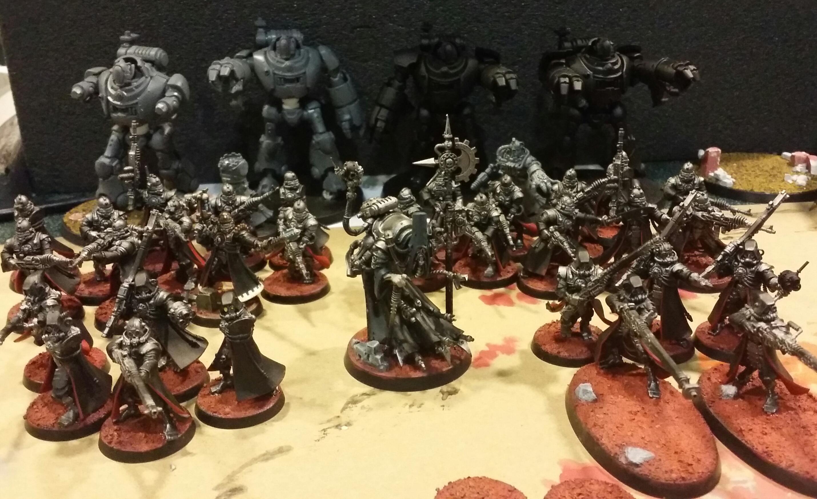 My cohort cybernetica flanked by skitarii