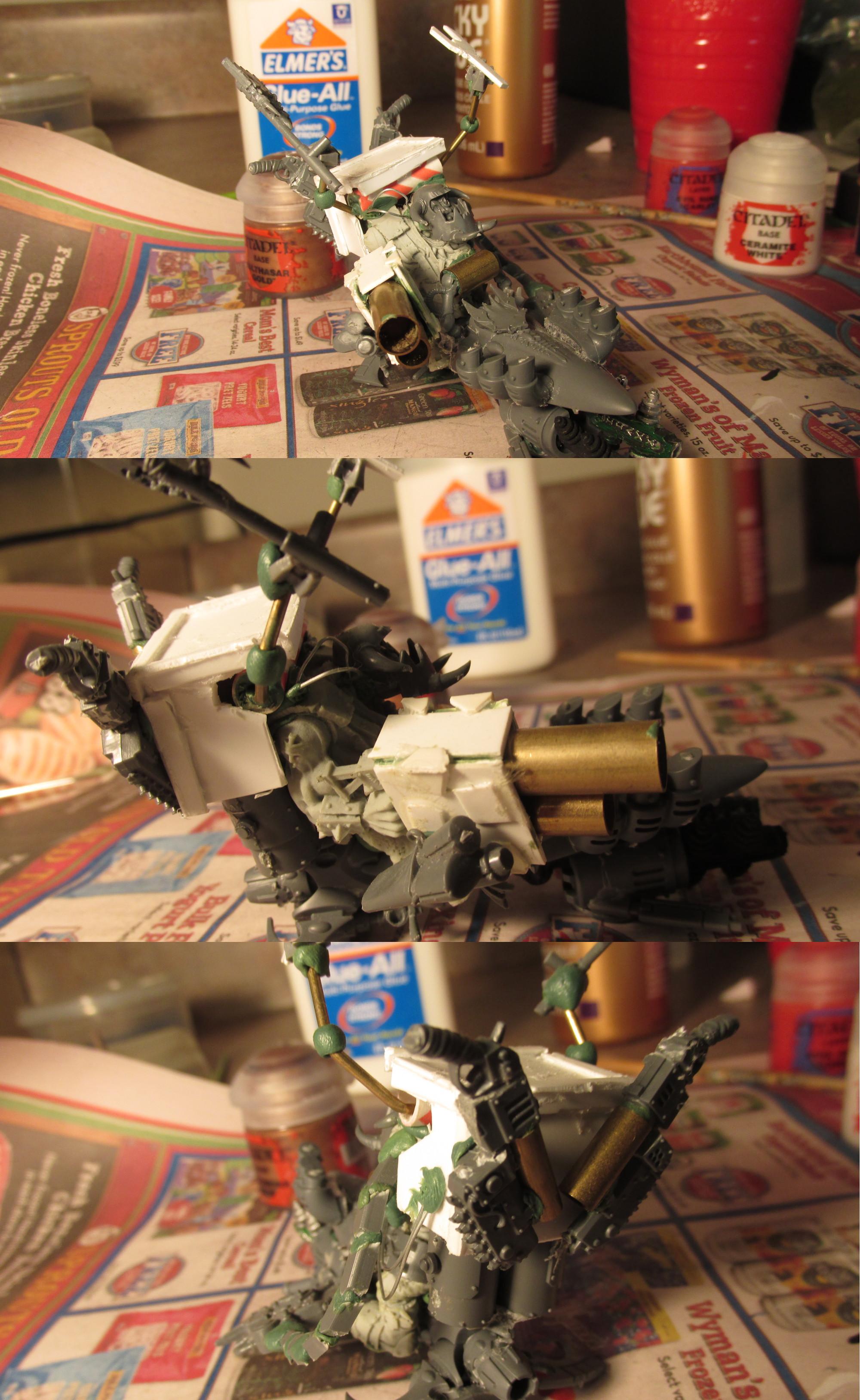 And here's Garzok. He's going to get more armor on his shoulders, as well as a more Orky-scrap look on the box on his back
