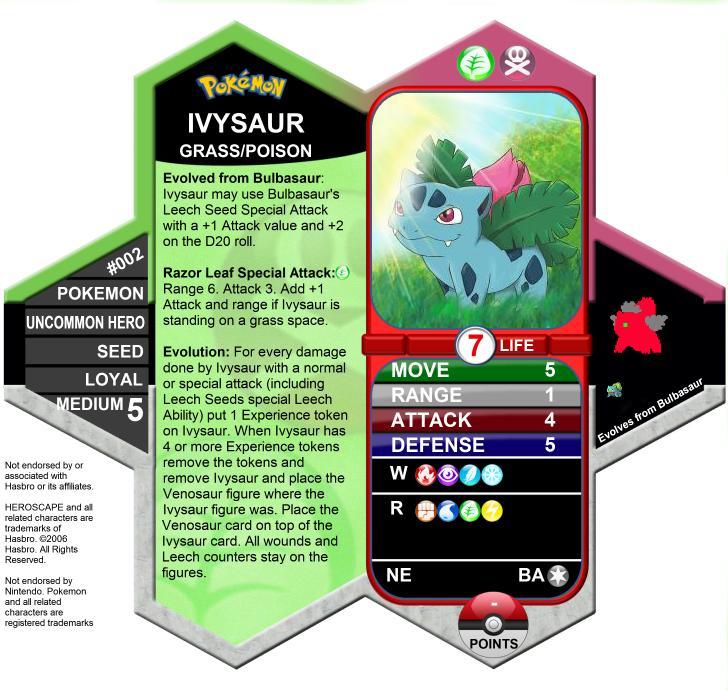 Ivysaur Heroscape Card