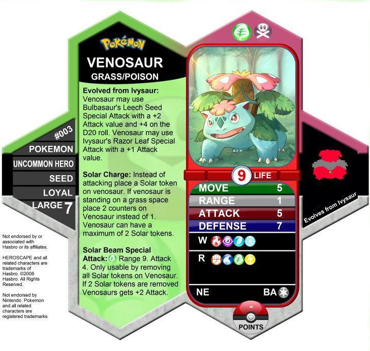 Venosaur Heroscape Card