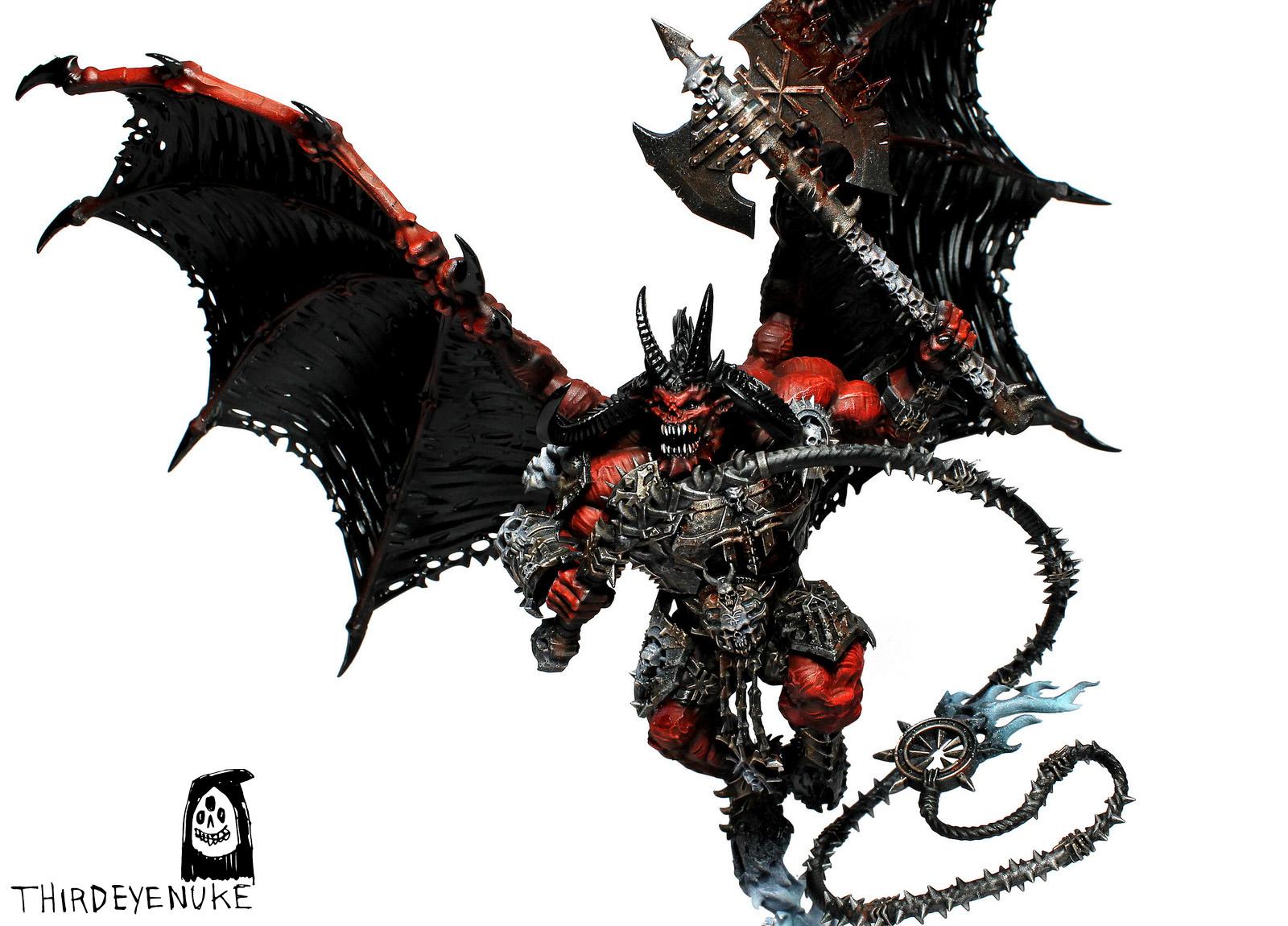 Chaos, Daemons, Khorne Bloodthirster, Thirdeyenuke, Warhammer Fantasy