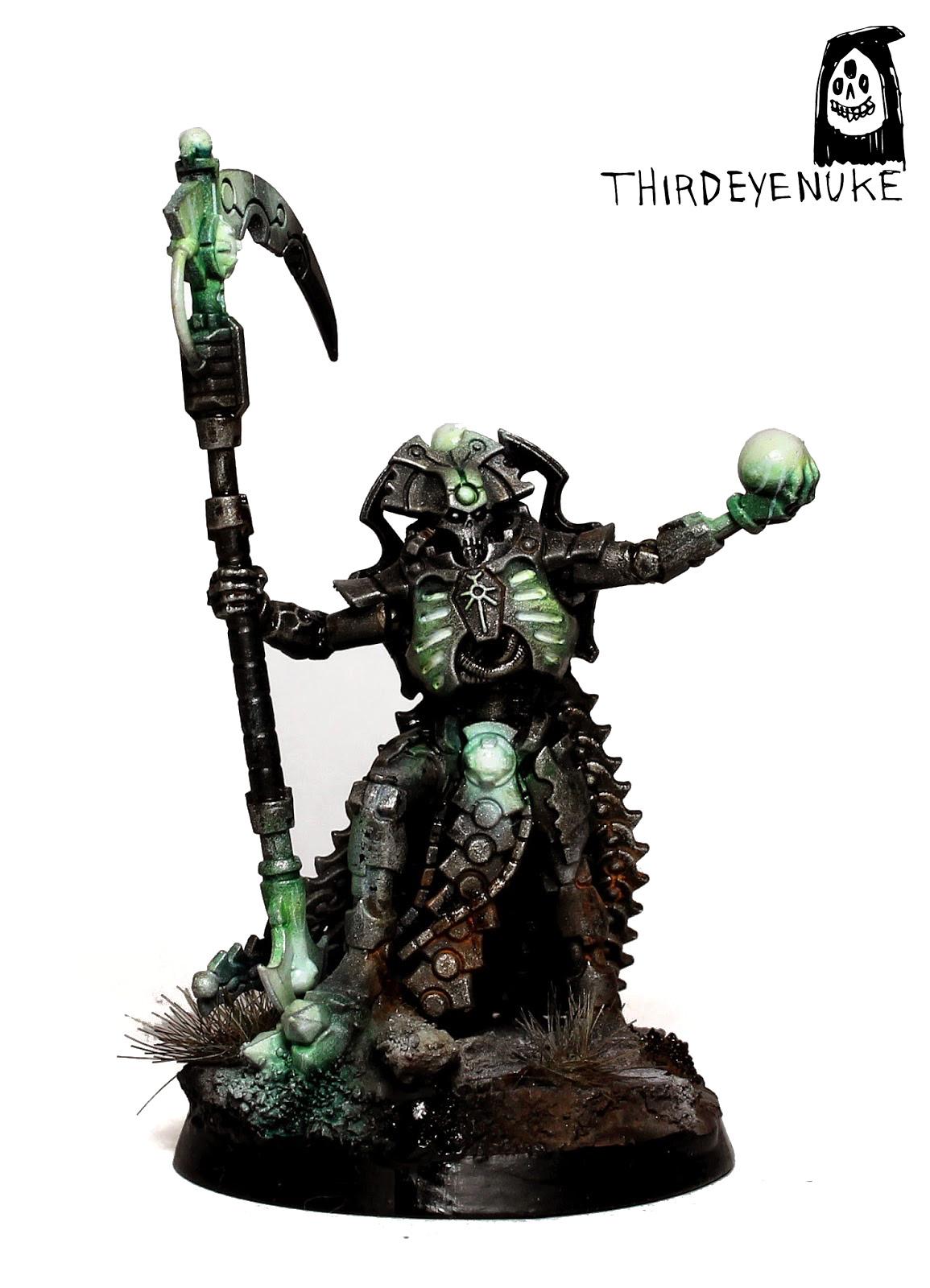 Necron Overlord, Thirdeyenuke, Warhammer 40,000, Warhammer Fantasy, Warscythe