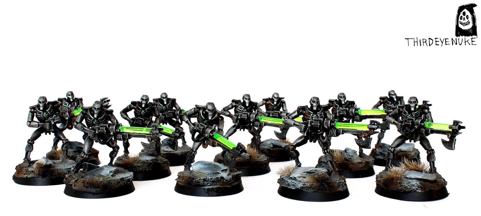 Necron Warriors, Thirdeyenuke, Warhammer 40,000, Warhammer Fantasy