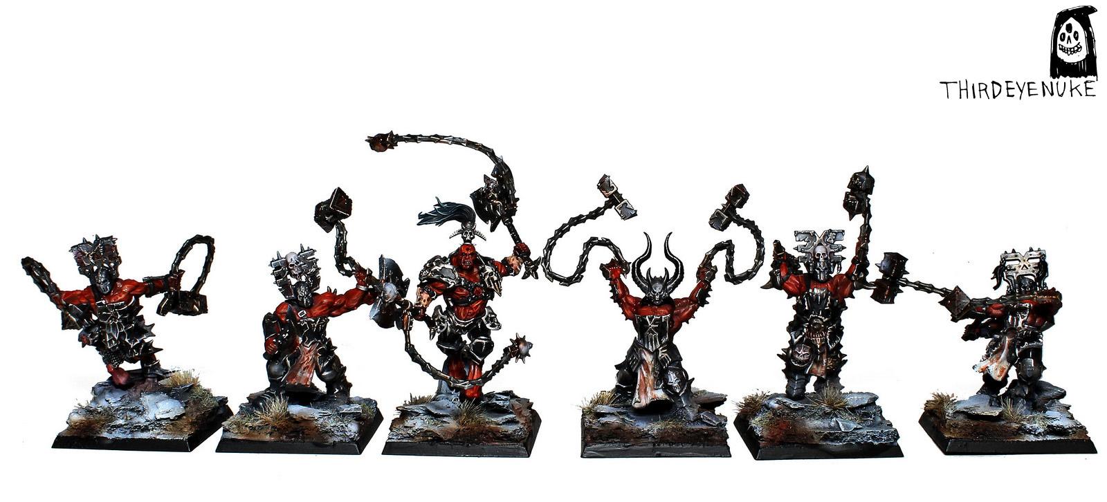 Chaos, Khorne Wrathmongers, Thirdeyenuke, Warhammer Fantasy, Warriors
