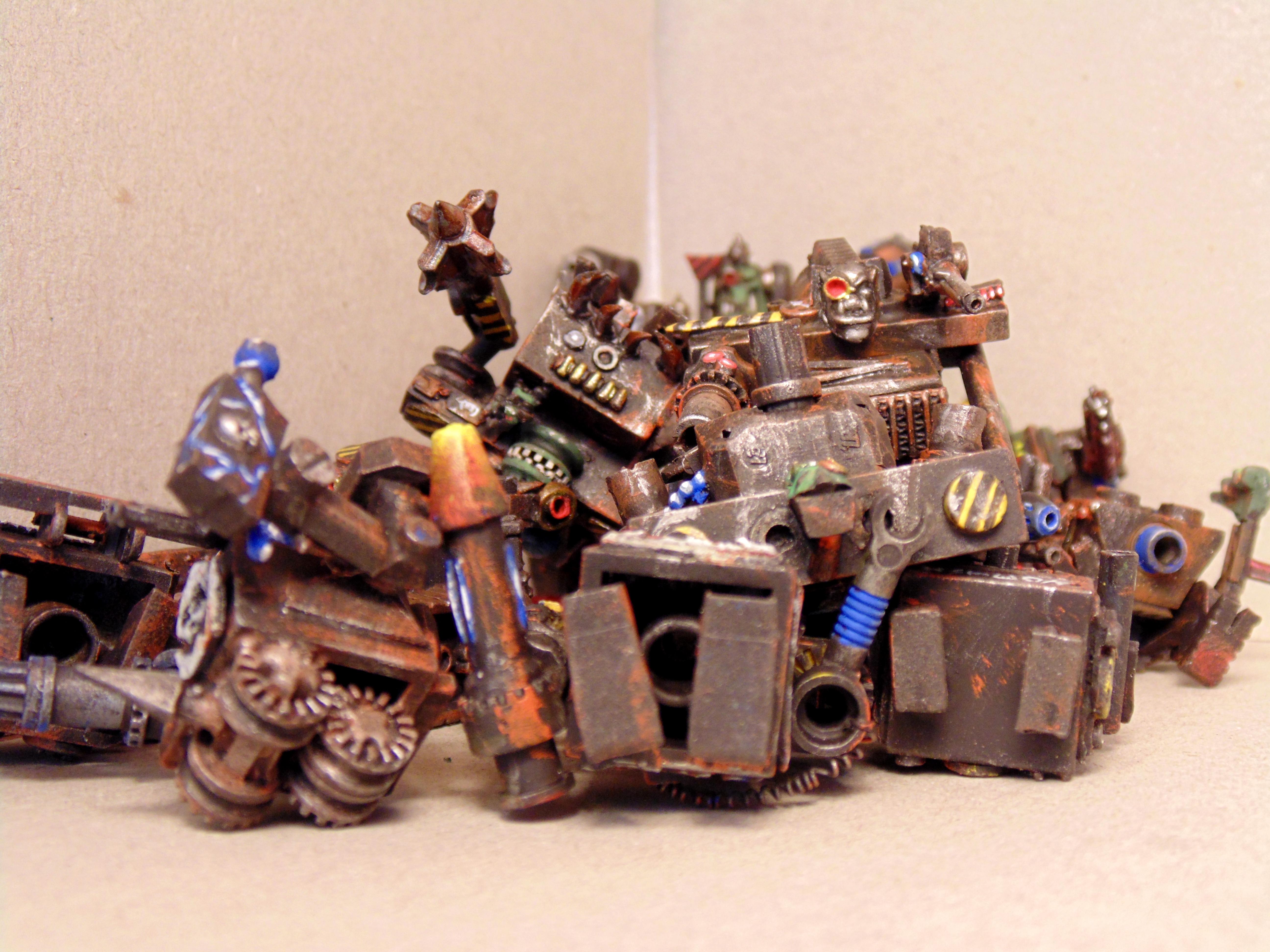 6mm, Army, Conversion, Dead Robots, Epic, Gargant, Green, Mob, Nob, Oldhammer, Orks, Rust, Scrap Pile, Scratch, Scratch Build, Stampfa, Stompa, Superstompa, Waaagh, Warhammer 40,000