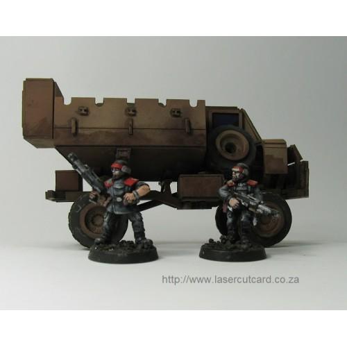 Armored Car, Cardstock, Civilian, Laser Cut Card, South Africa, Truck