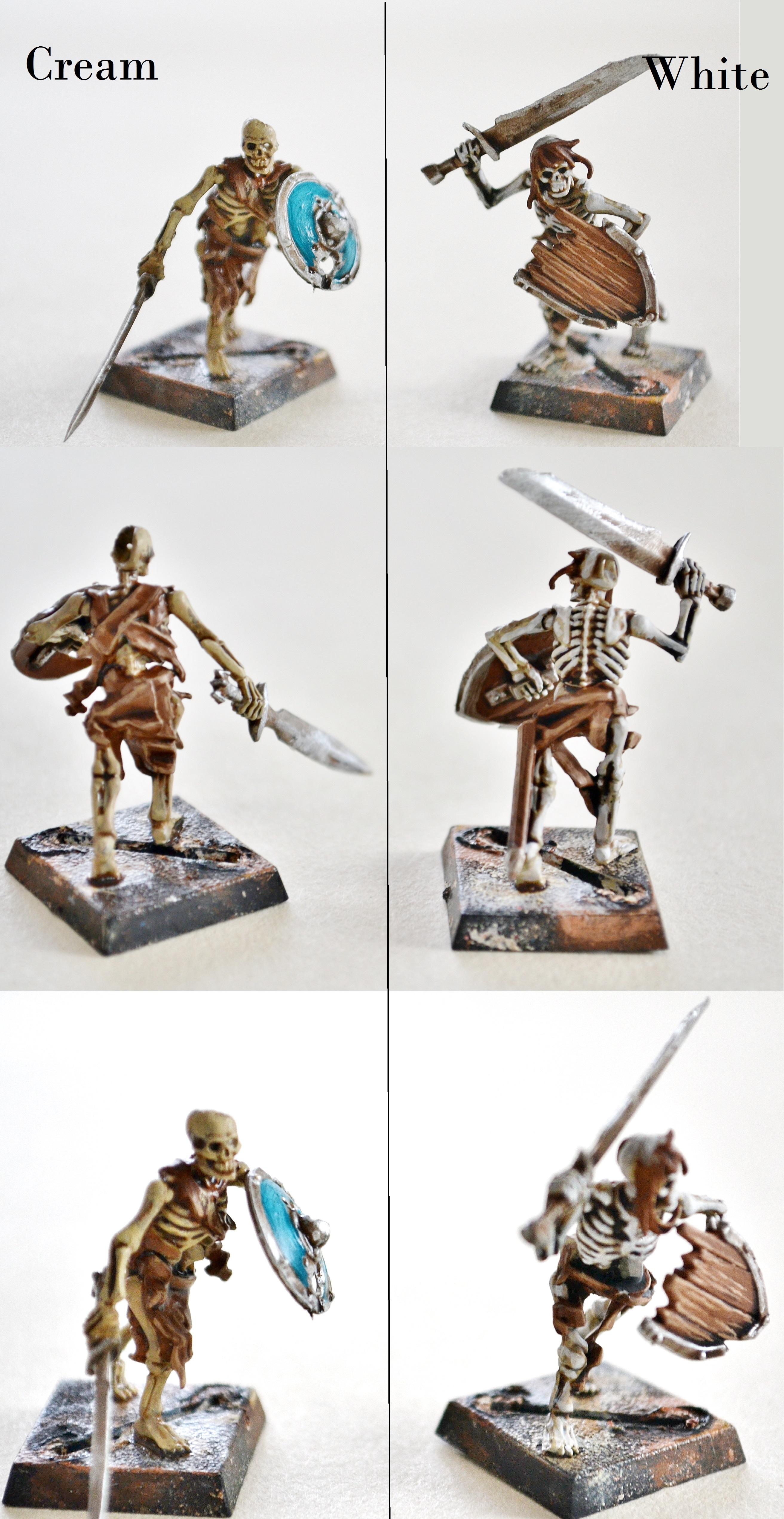 Skeleton bone colour test - found white was too white and not 'old-bones' enough