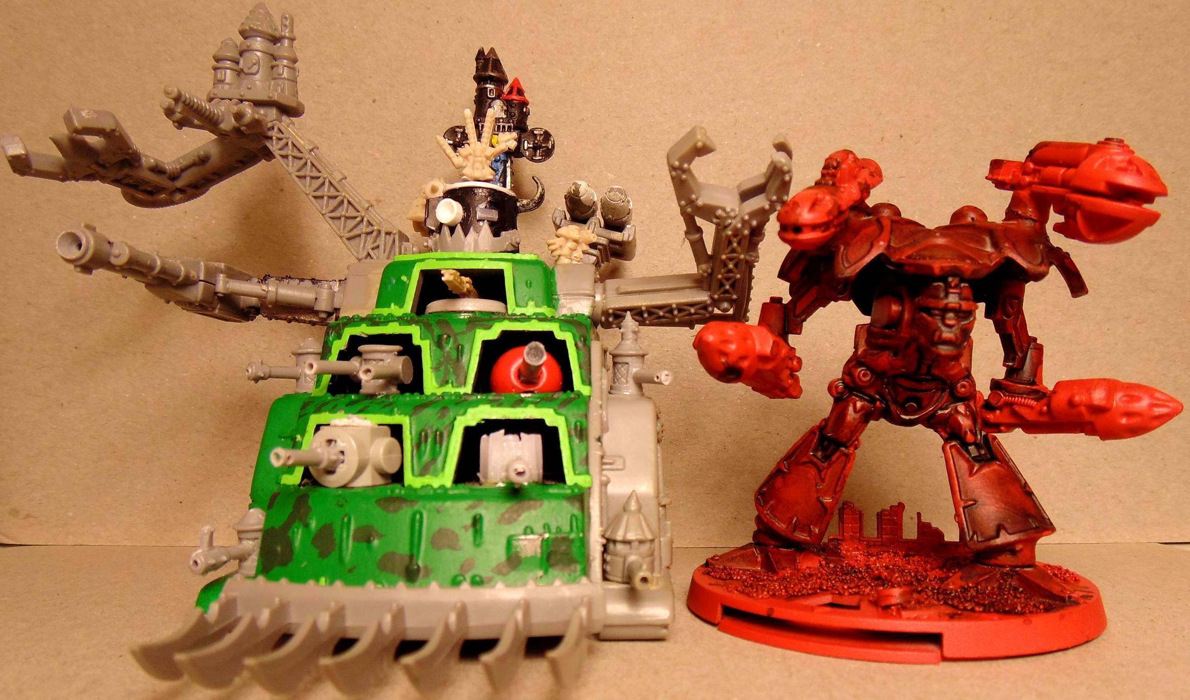 6mm, Army, Comparison, Conversion, Epic, Gargant, Green, Mob, Nob, Oldhammer, Orks, Scratch, Scratch Build, Size, Stampfa, Stompa, Superstompa, Titan, Waaagh, Warhammer 40,000