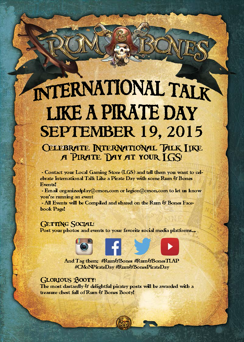 Rum &amp; Bones Talk Like a Pirate Day Event