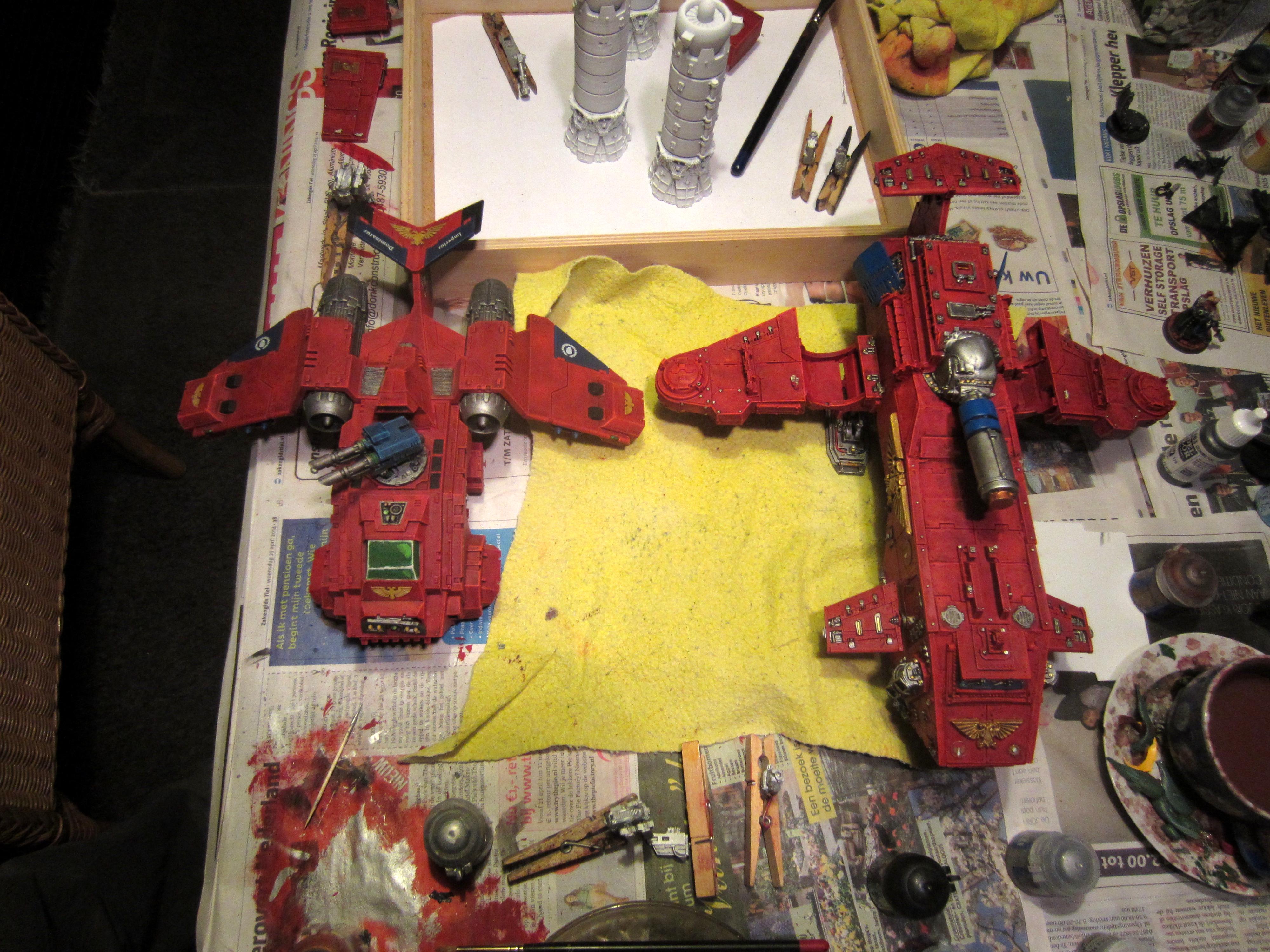 Blood Angels, Metal, Out Of Production, Plastic, Scale, Space Marines, Stormraven, Thunderhawk, Work In Progress