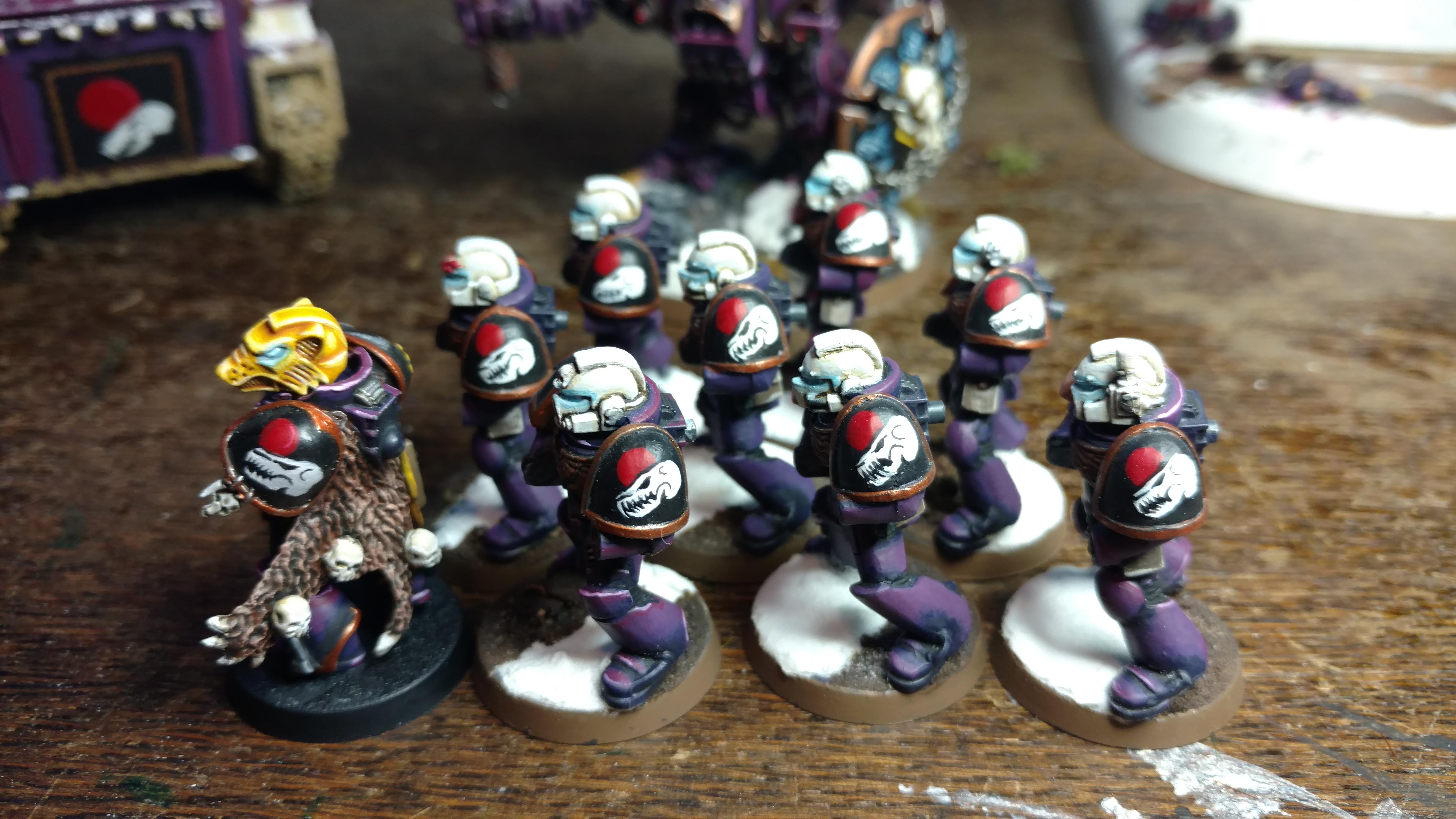 Freehand, Grey Hunters, Pauldron, Purple Space Marines, Space Wolves, Warhammer 40,000, Wolf Guard