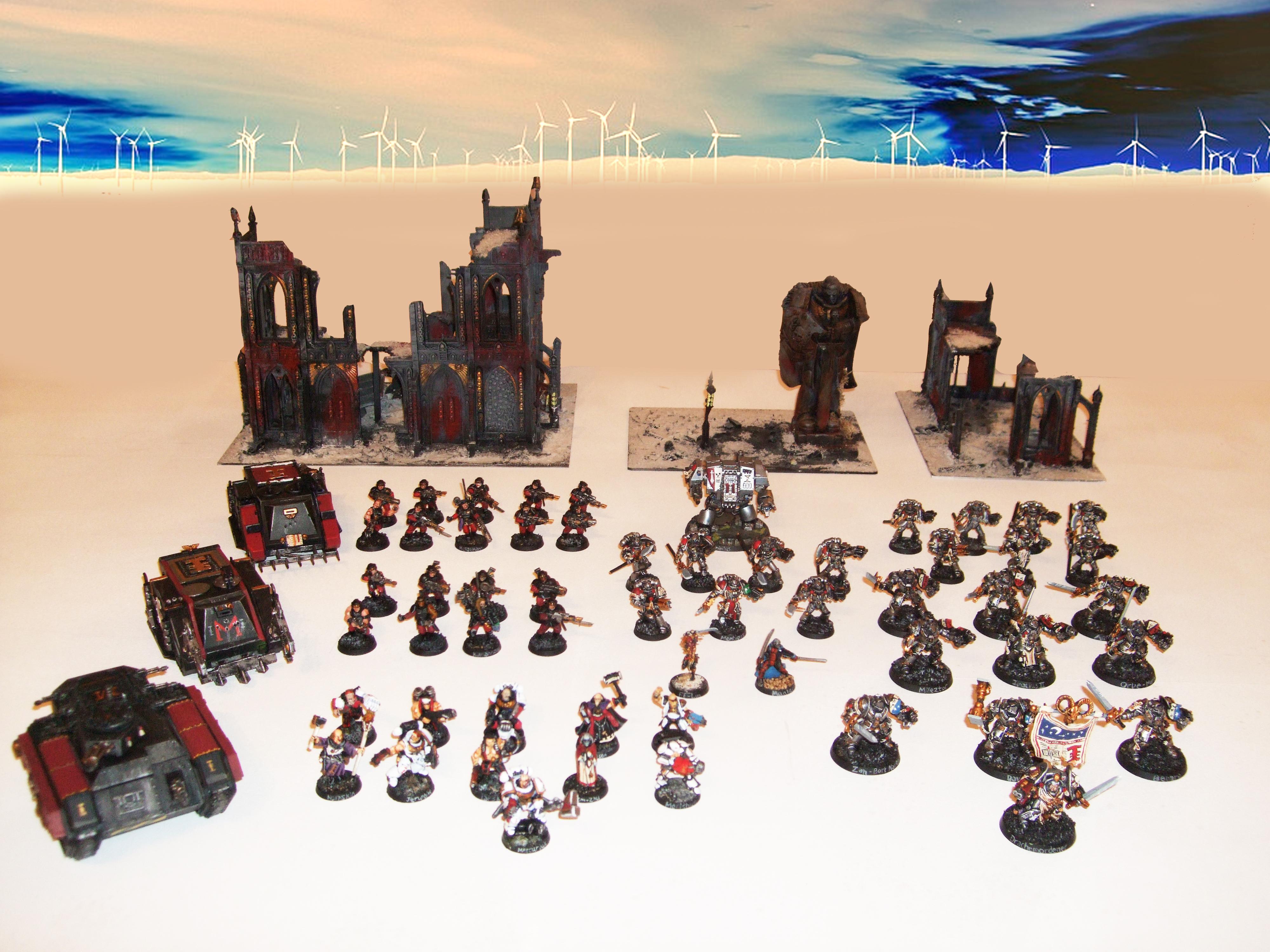 Daemonhunters, Grey Knights, Metal, Ordo Malleus, Red, Storm Troopers, Urban Base