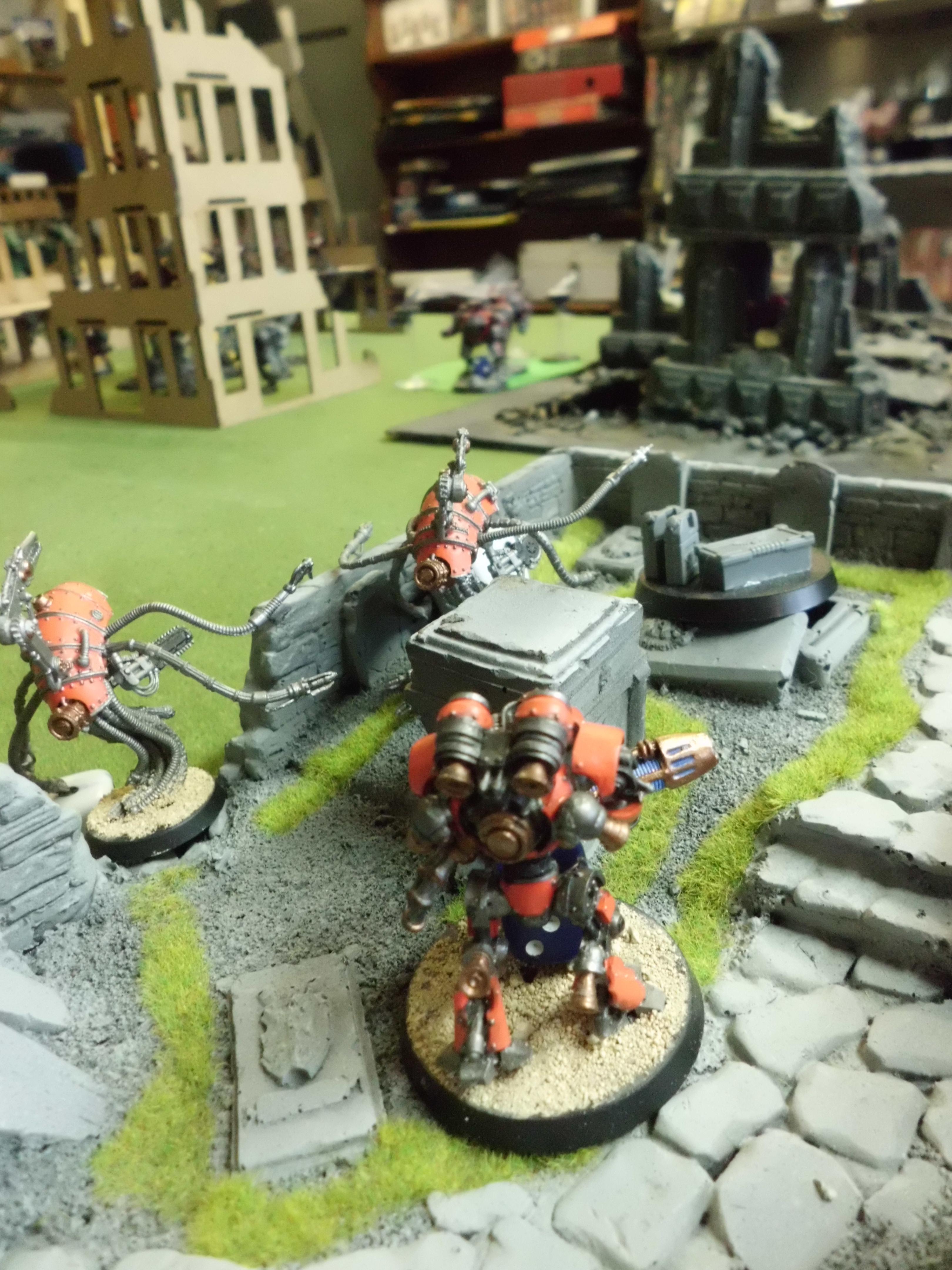 thallax and scyllax level everything at the warlord and cause a single wound on him