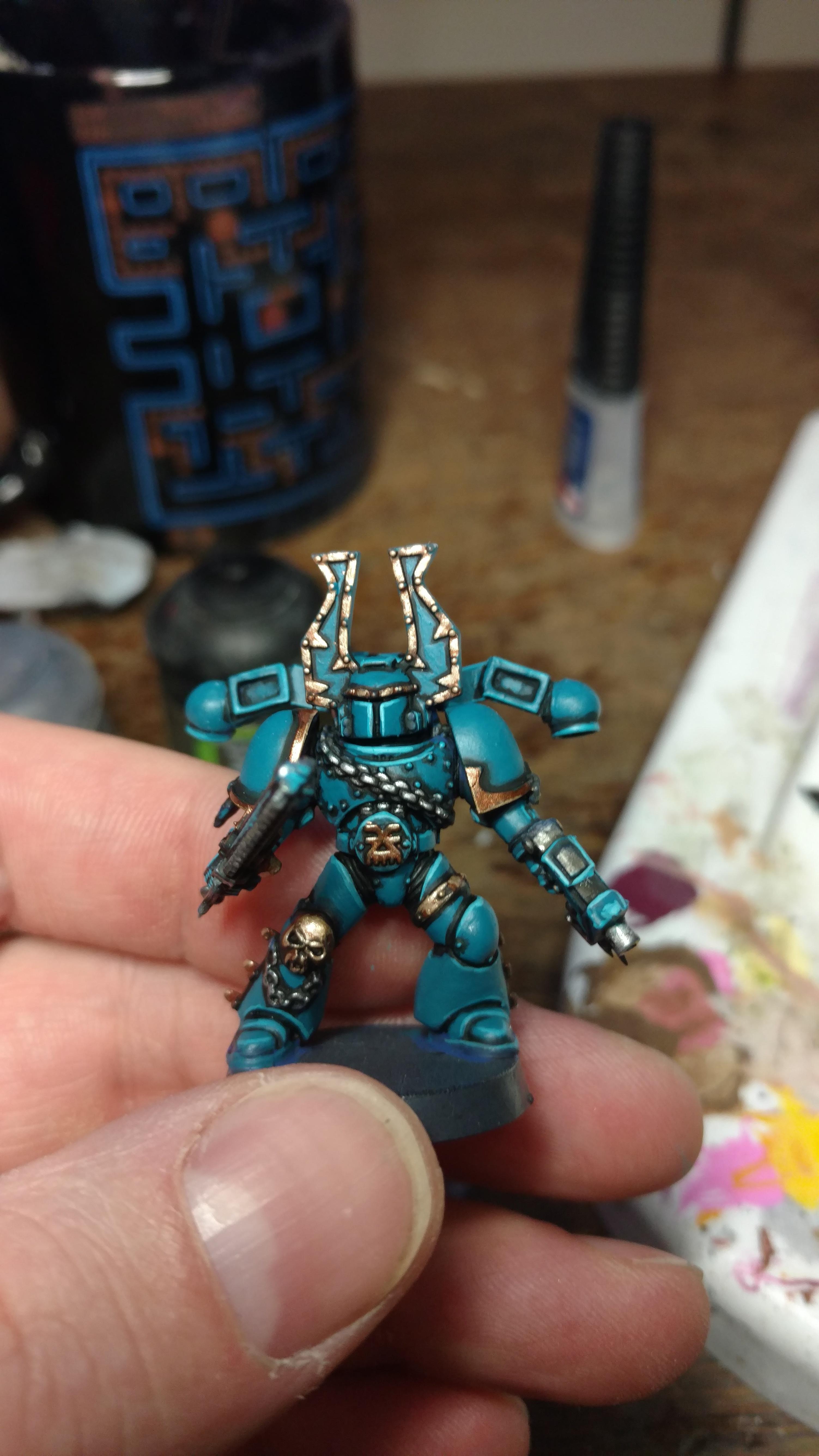 Berserkers, Chaos Space Marines, Teal Armour, Teal Berzerkers, Warhammer 40,000
