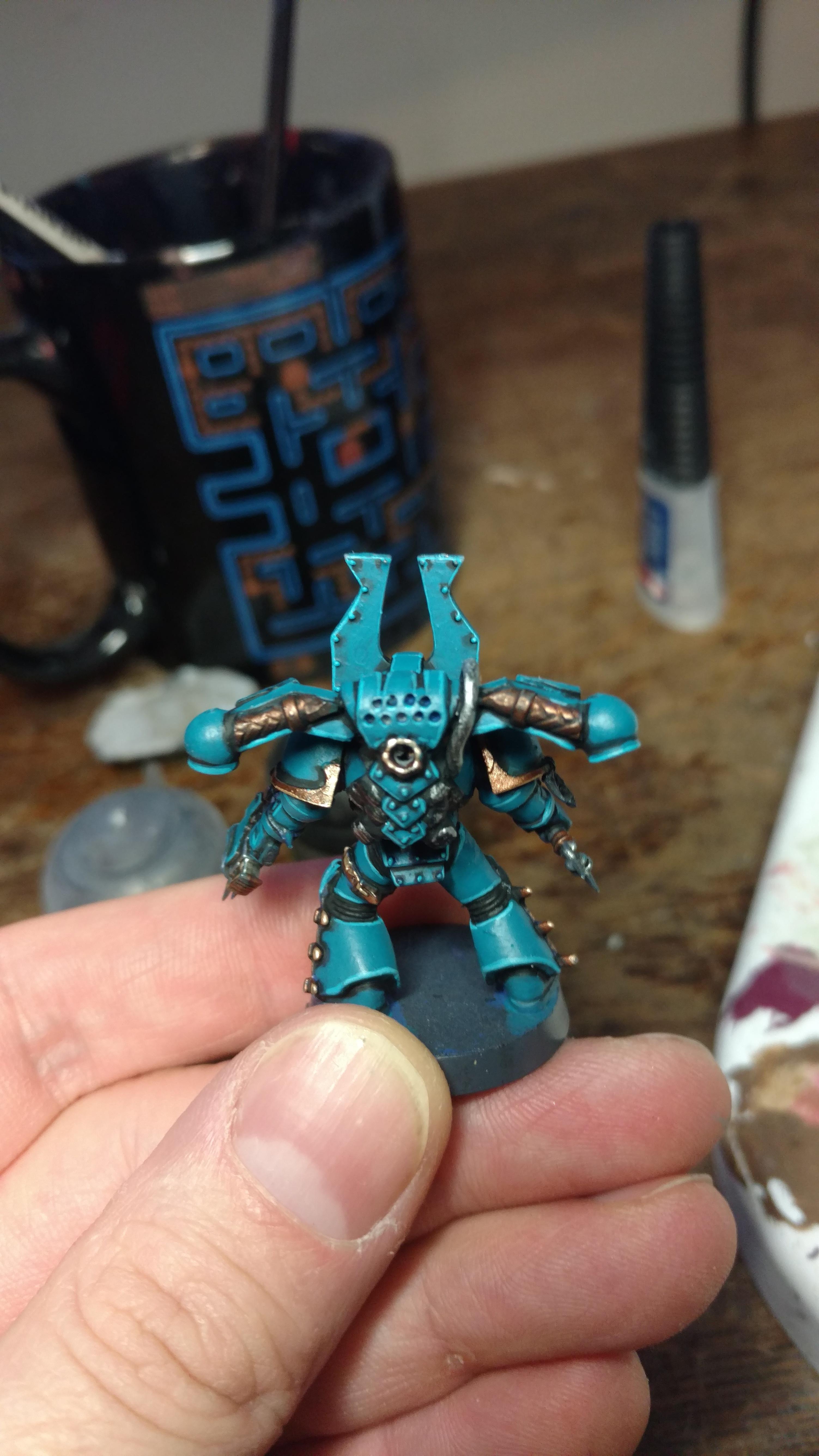 Berserkers, Chaos Space Marines, Teal Armour, Teal Berzerkers, Warhammer 40,000
