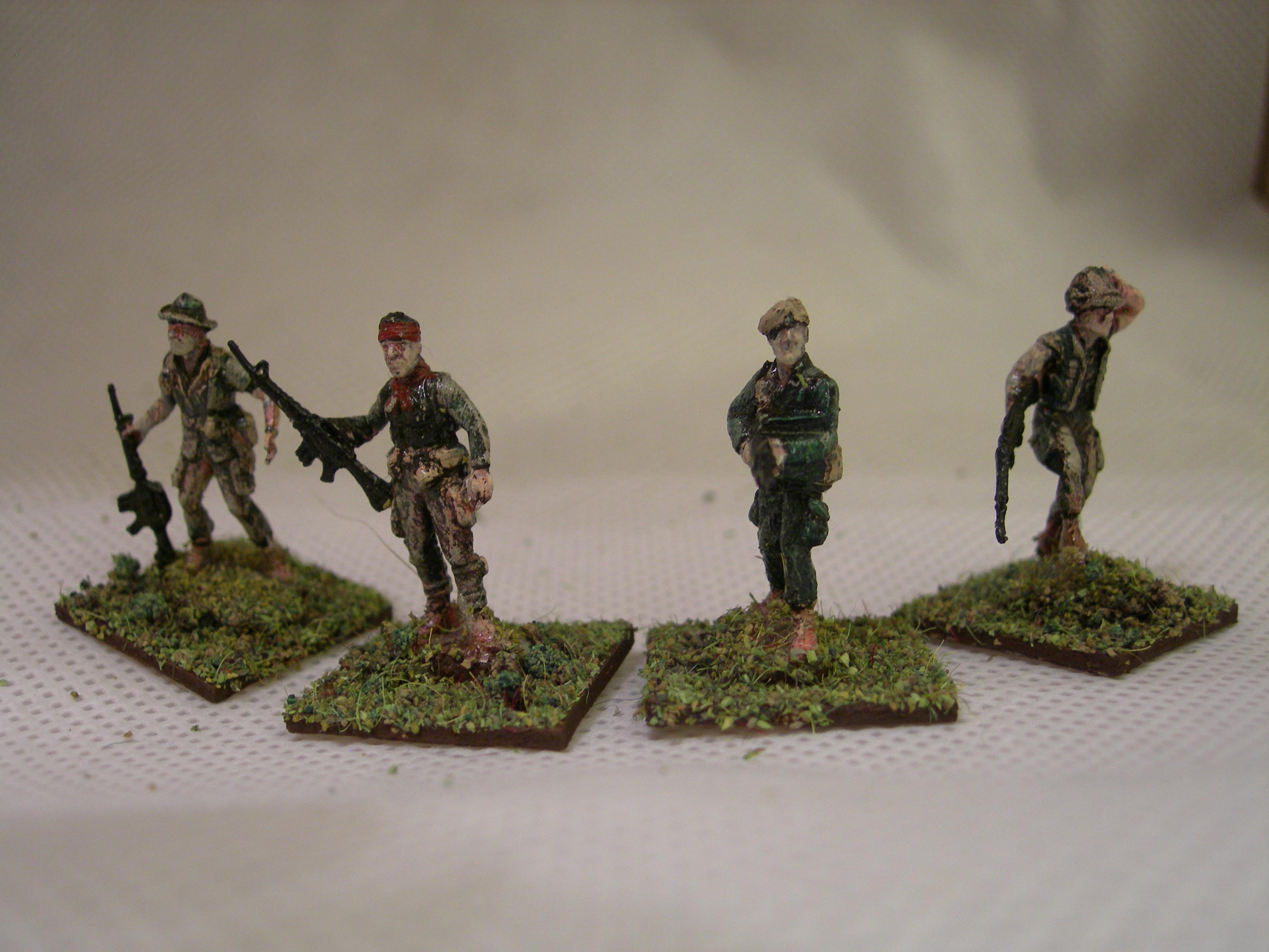 HQ - left to right, medic (Doc Brown), Platoon Sergeant "Mac" McAuliffe, Lt. "Ulysses" Grant and RTO Bruno Brookes