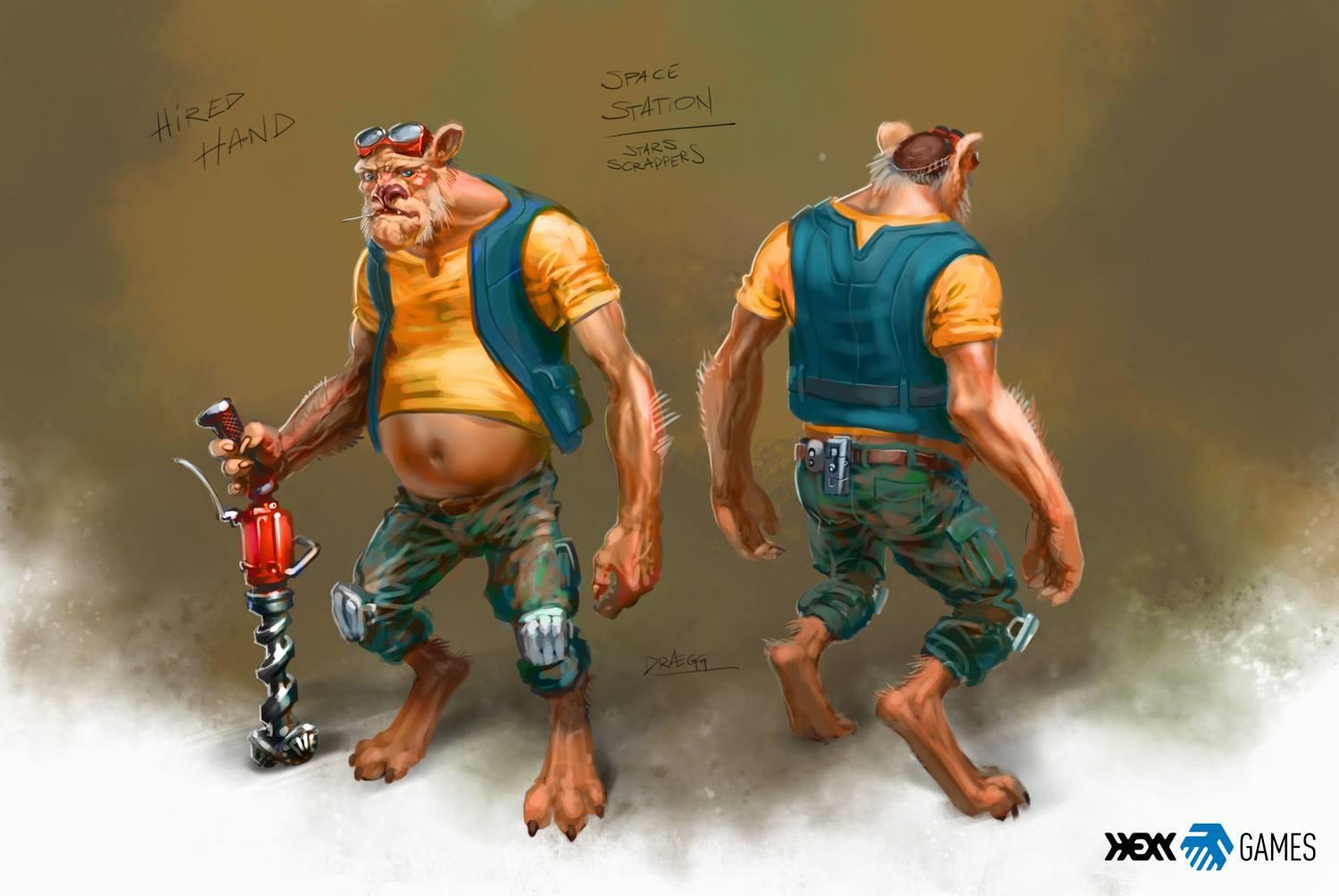 28mm, Hexy, Hired Worker, Science-fiction, Star Scrappers