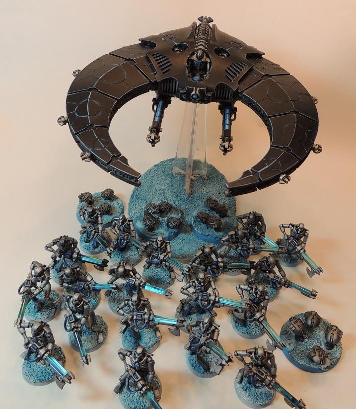 Blue Theme, Doomscythe, Necron Warriors, Necrons, Warhammer 40,000