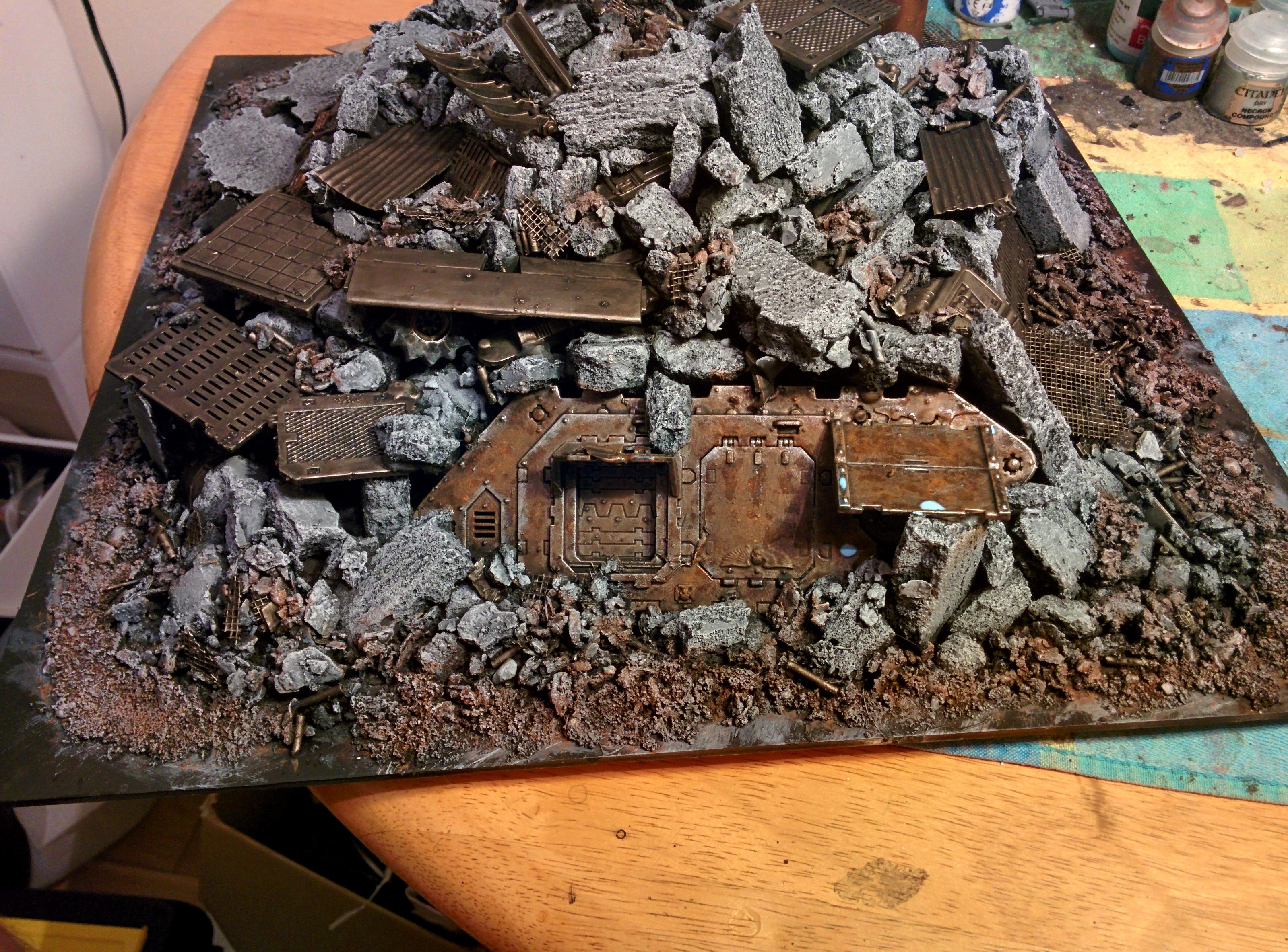 Land raider side in rubble pile (WIP)