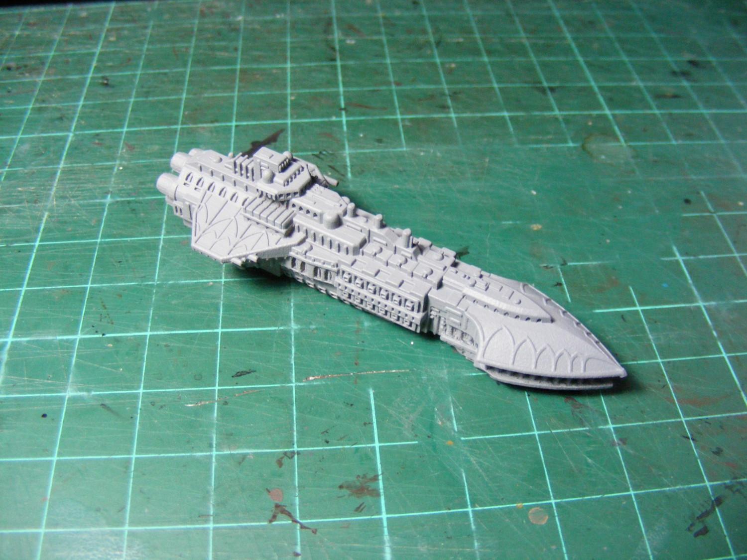 3d Printed, Battlefleet Gothic, Cruiser, Horus Heresy, Shapeways, Space Marines