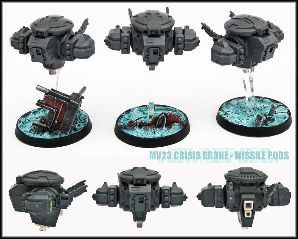 Battlesuit, Conversion, Crisis Battlesuit, Drone, Drones, Missile Pod, Tau, Tau Empire